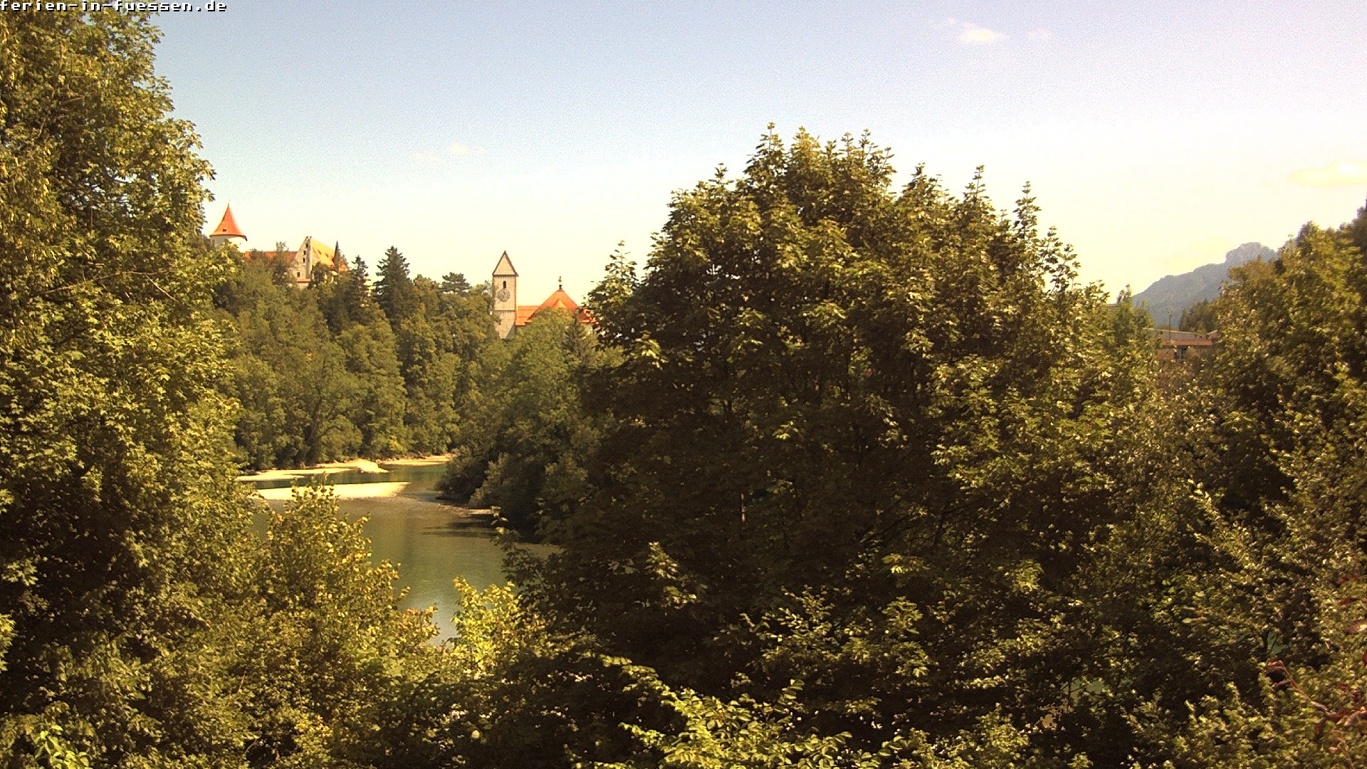 Archiv Foto Webcam Füssen: Blick auf Lech und Hohes Schloss