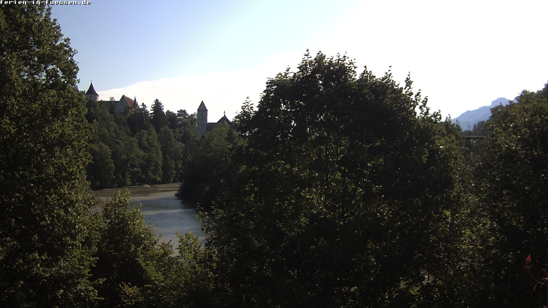 Archiv Foto Webcam Füssen: Blick auf Lech und Hohes Schloss