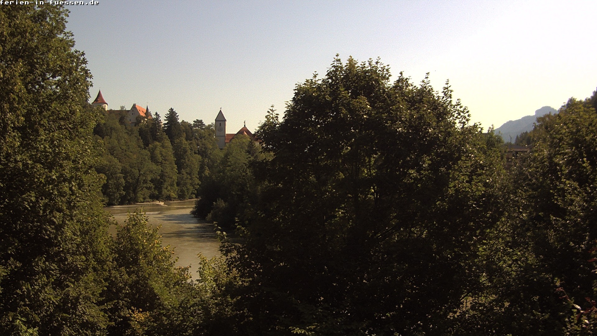 Archiv Foto Webcam Füssen: Blick auf Lech und Hohes Schloss