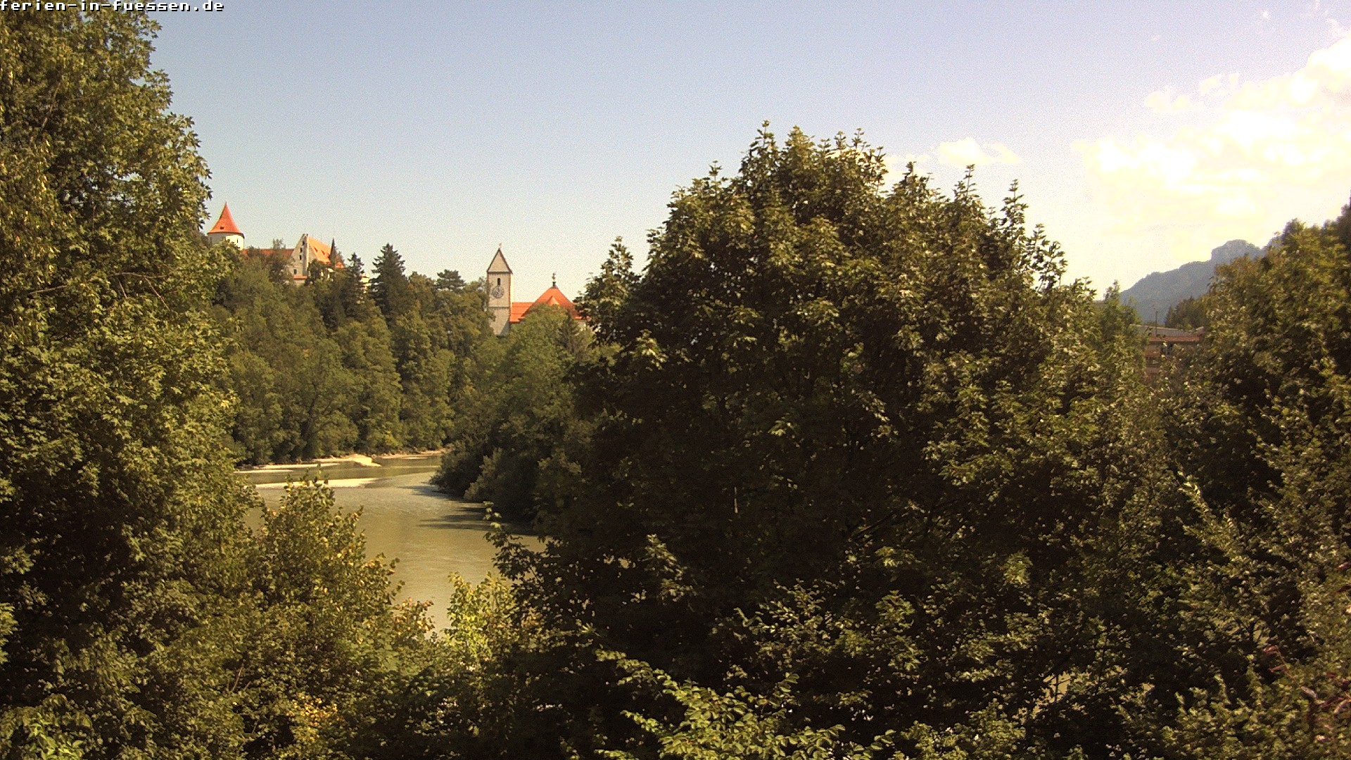 Archiv Foto Webcam Füssen: Blick auf Lech und Hohes Schloss