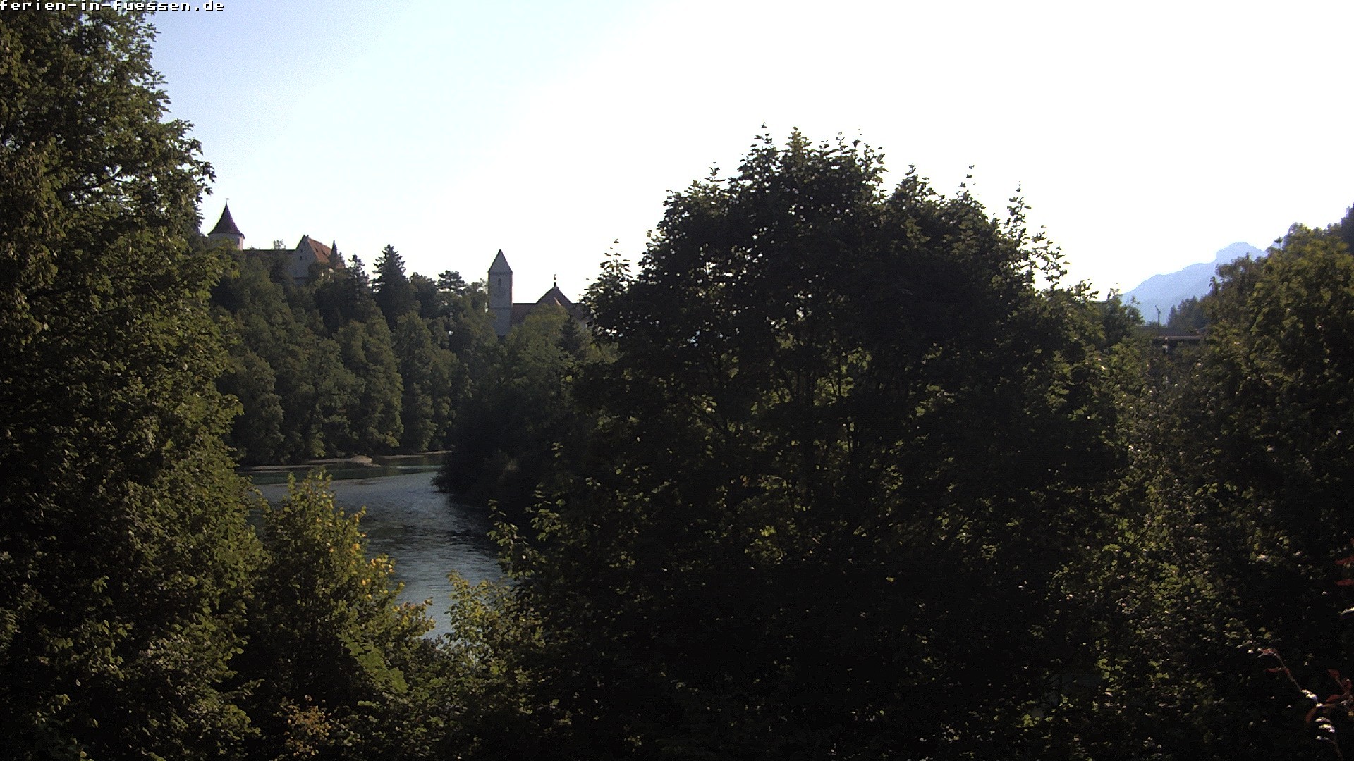 Archiv Foto Webcam Füssen: Blick auf Lech und Hohes Schloss
