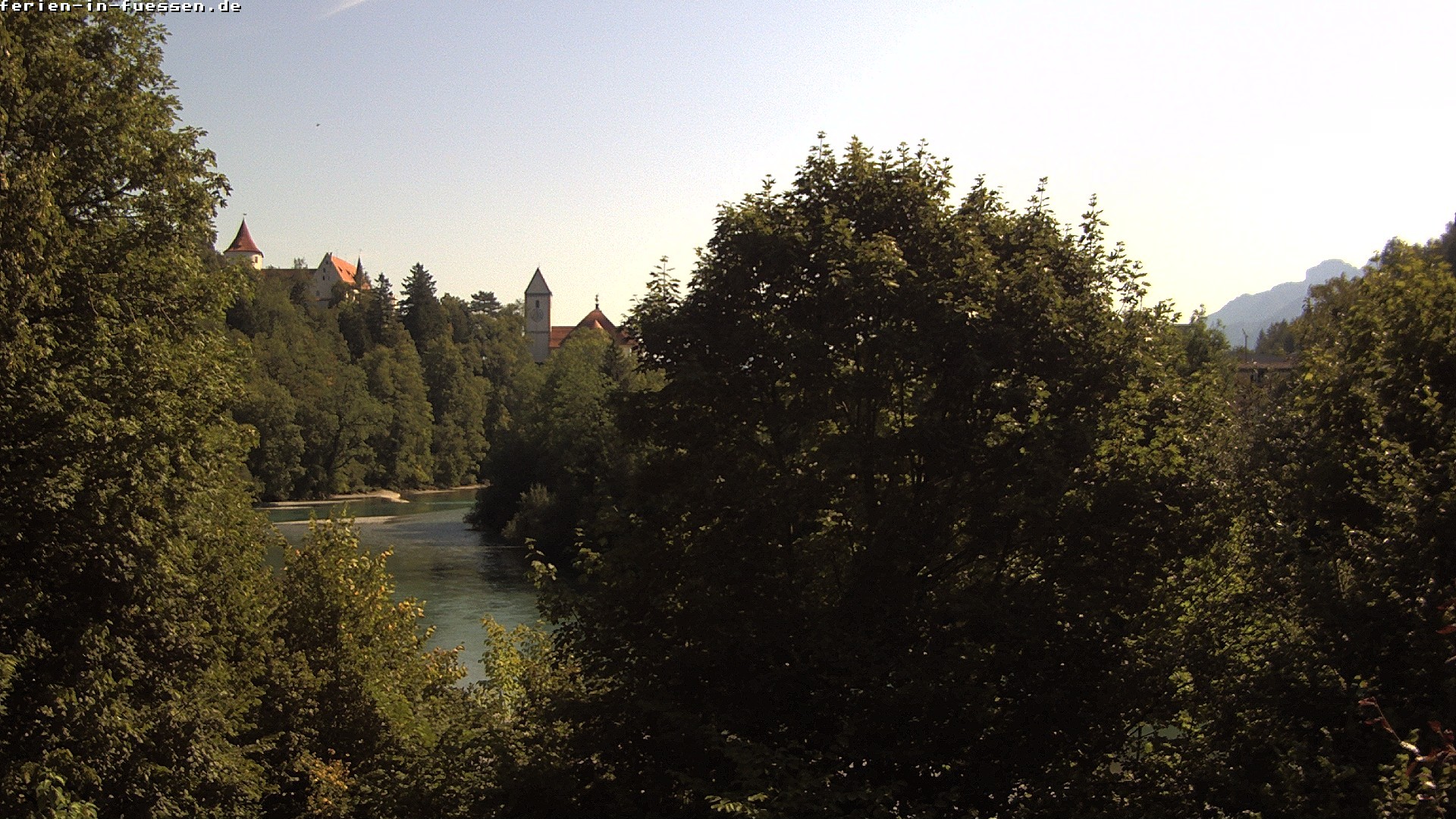 Archiv Foto Webcam Füssen: Blick auf Lech und Hohes Schloss