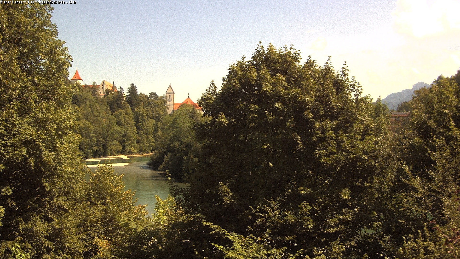 Archiv Foto Webcam Füssen: Blick auf Lech und Hohes Schloss
