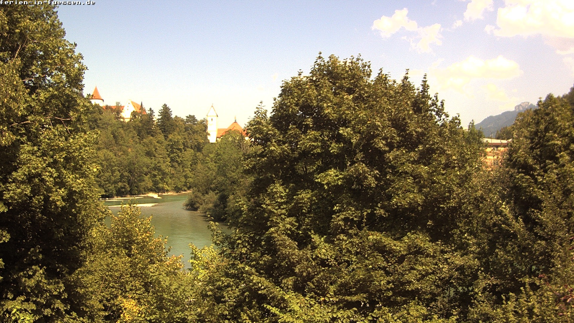 Archiv Foto Webcam Füssen: Blick auf Lech und Hohes Schloss