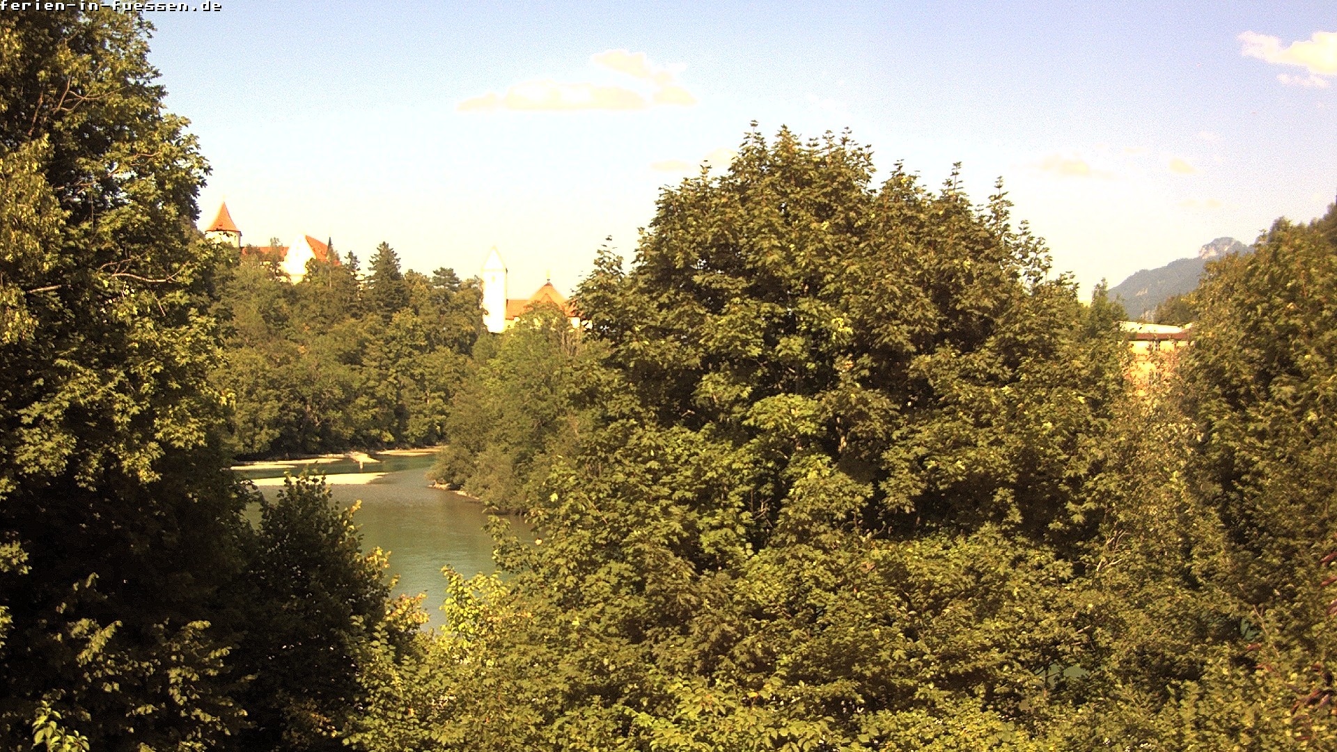 Archiv Foto Webcam Füssen: Blick auf Lech und Hohes Schloss