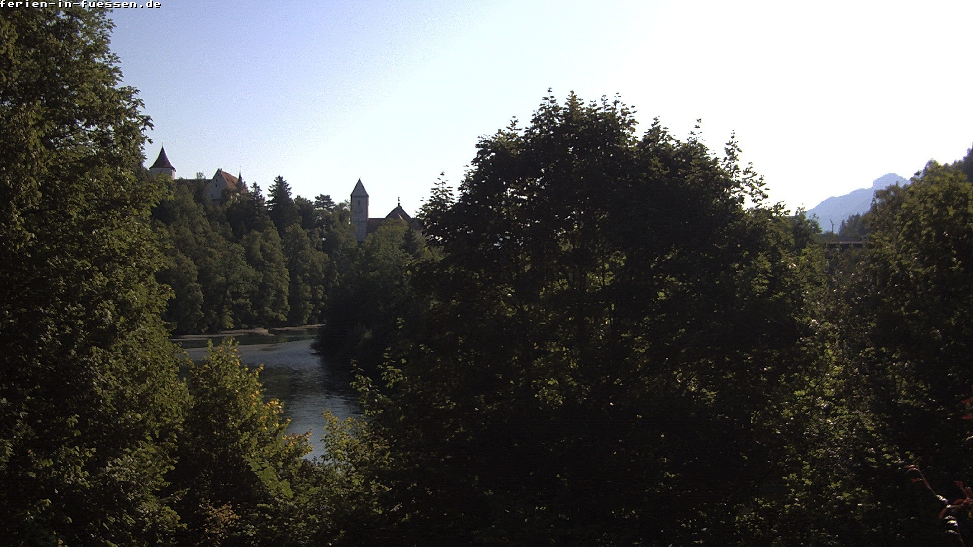 Archiv Foto Webcam Füssen: Blick auf Lech und Hohes Schloss
