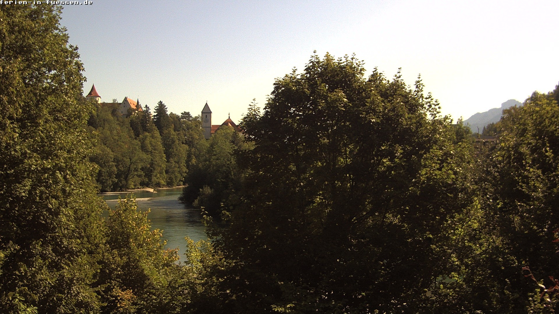 Archiv Foto Webcam Füssen: Blick auf Lech und Hohes Schloss