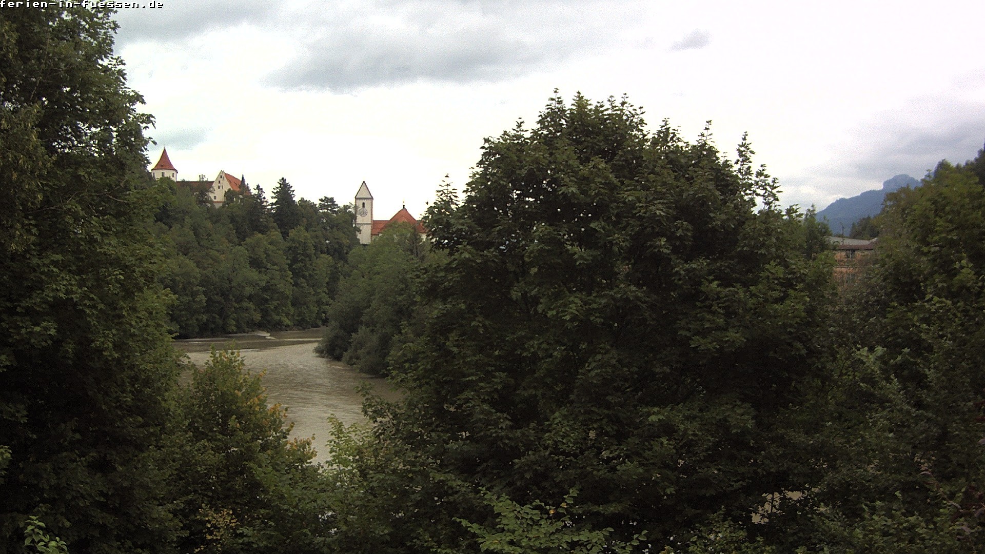 Archiv Foto Webcam Füssen: Blick auf Lech und Hohes Schloss