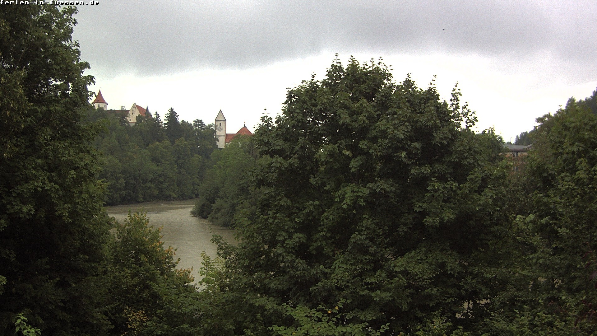 Archiv Foto Webcam Füssen: Blick auf Lech und Hohes Schloss