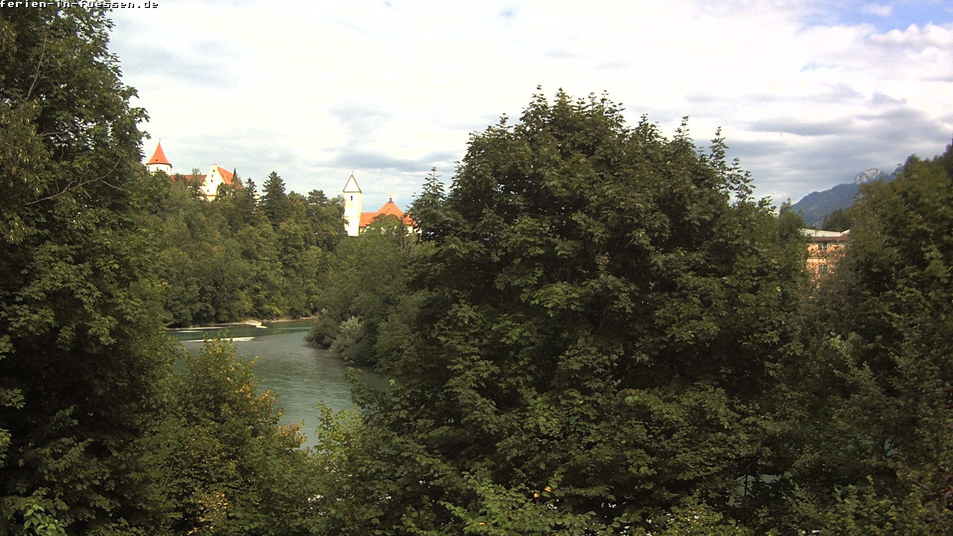 Archiv Foto Webcam Füssen: Blick auf Lech und Hohes Schloss