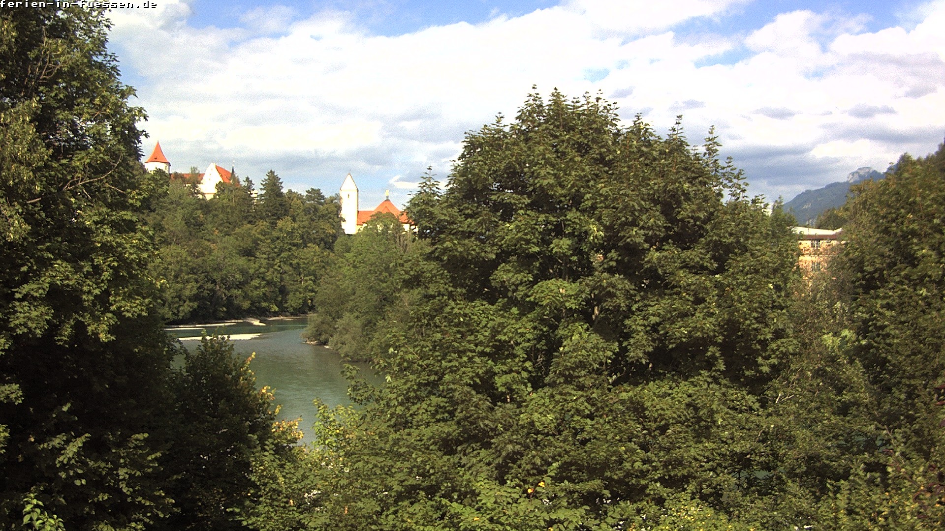 Archiv Foto Webcam Füssen: Blick auf Lech und Hohes Schloss