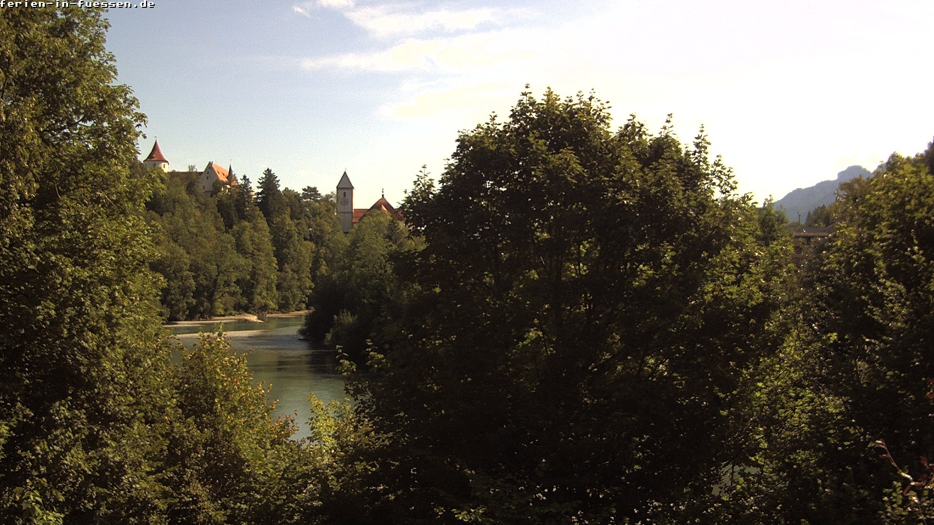Archiv Foto Webcam Füssen: Blick auf Lech und Hohes Schloss