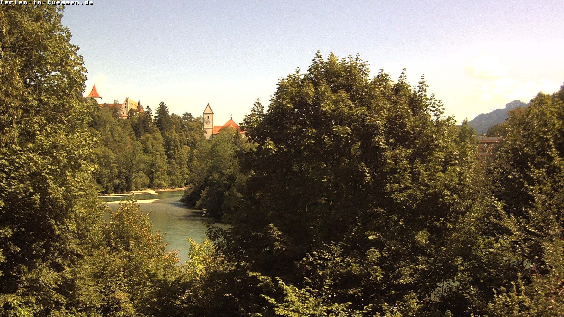 Archiv Foto Webcam Füssen: Blick auf Lech und Hohes Schloss