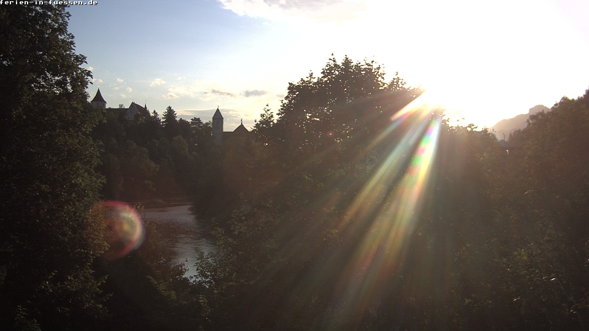 Archiv Foto Webcam Füssen: Blick auf Lech und Hohes Schloss