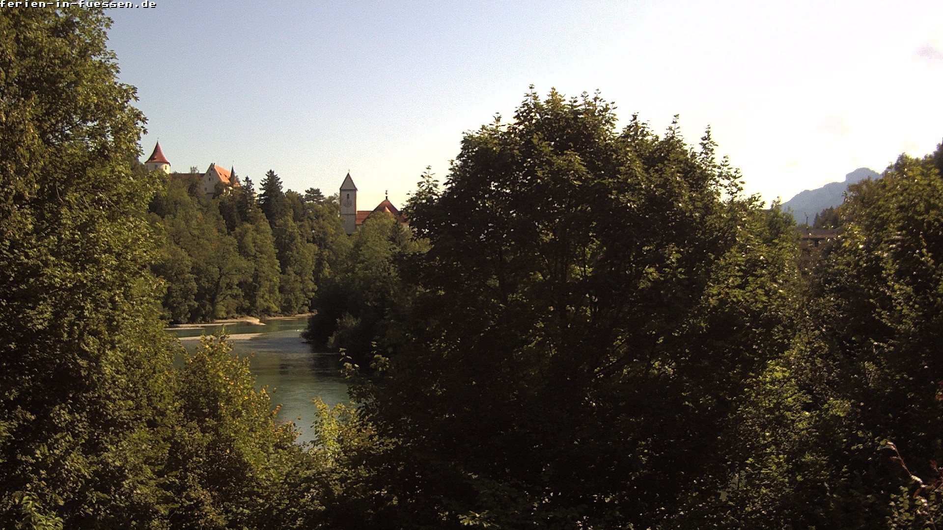 Archiv Foto Webcam Füssen: Blick auf Lech und Hohes Schloss