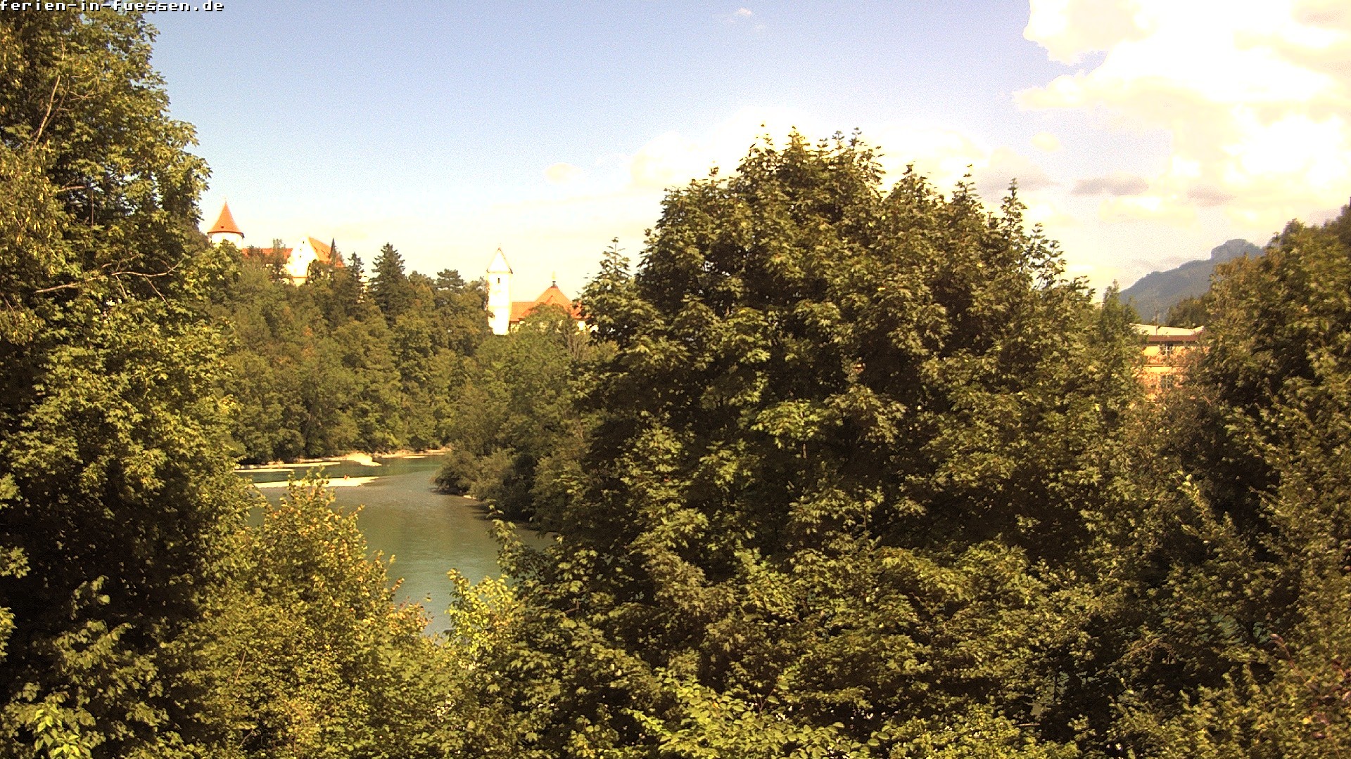 Archiv Foto Webcam Füssen: Blick auf Lech und Hohes Schloss