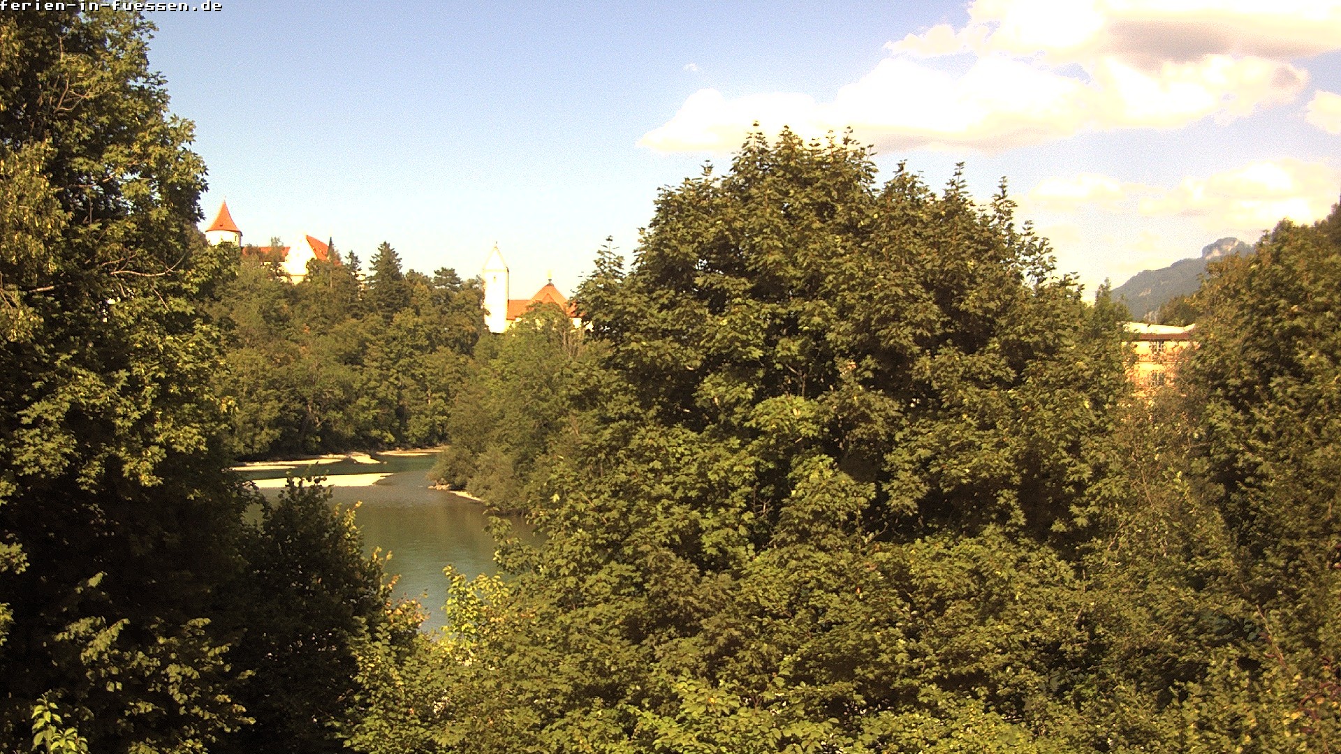 Archiv Foto Webcam Füssen: Blick auf Lech und Hohes Schloss