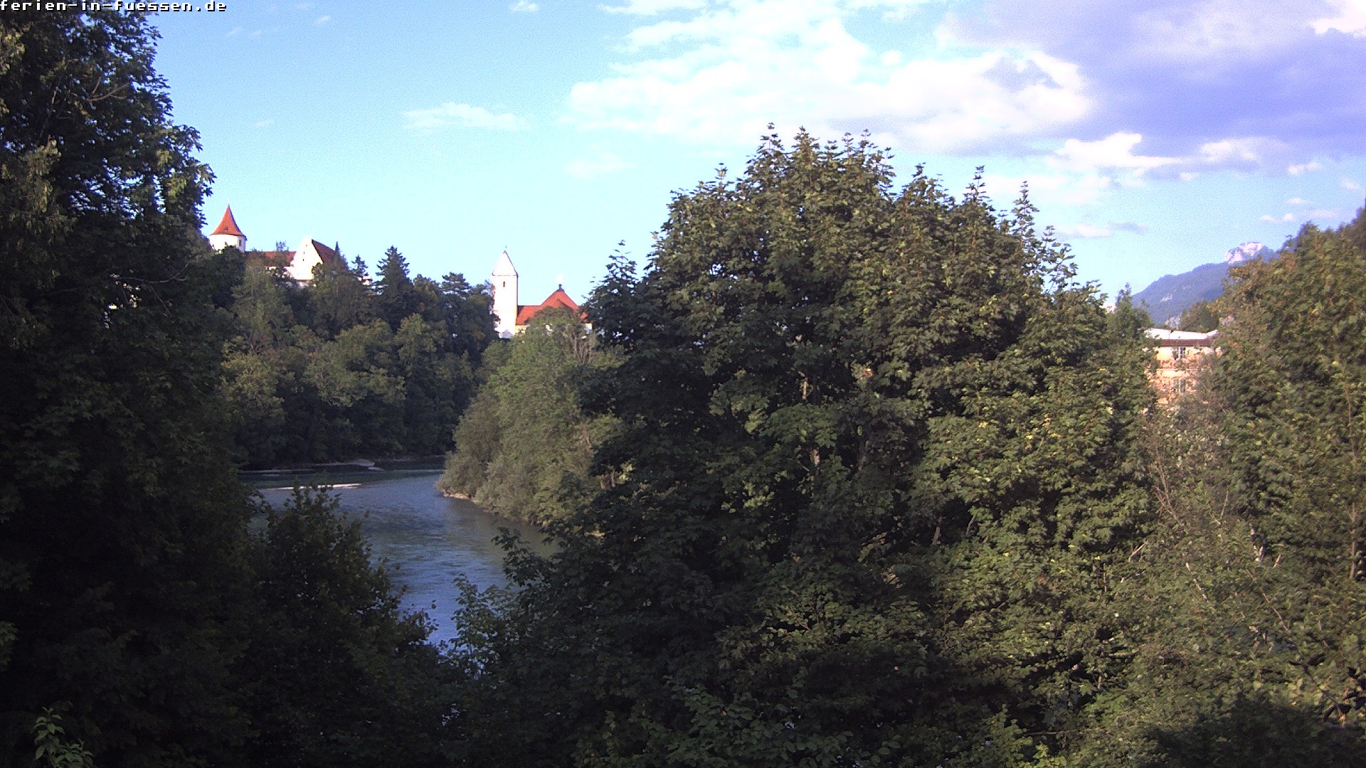 Archiv Foto Webcam Füssen: Blick auf Lech und Hohes Schloss