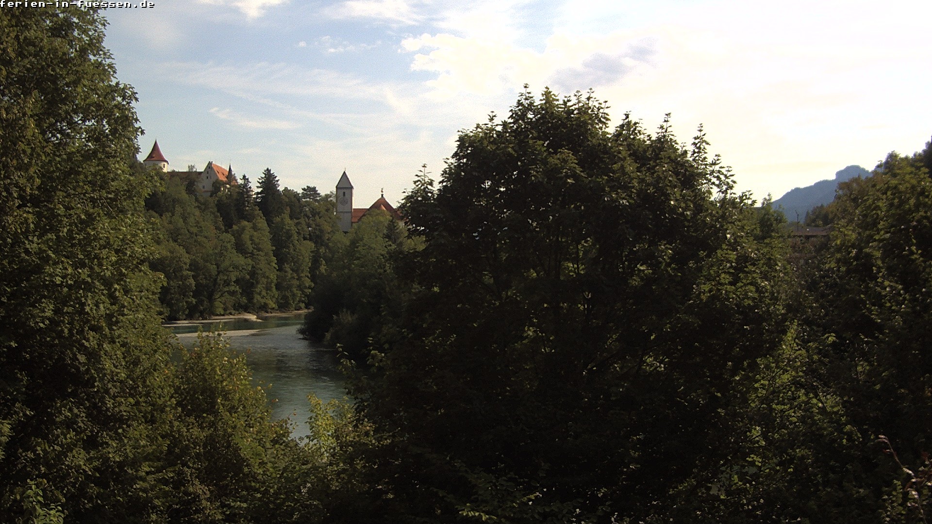 Archiv Foto Webcam Füssen: Blick auf Lech und Hohes Schloss