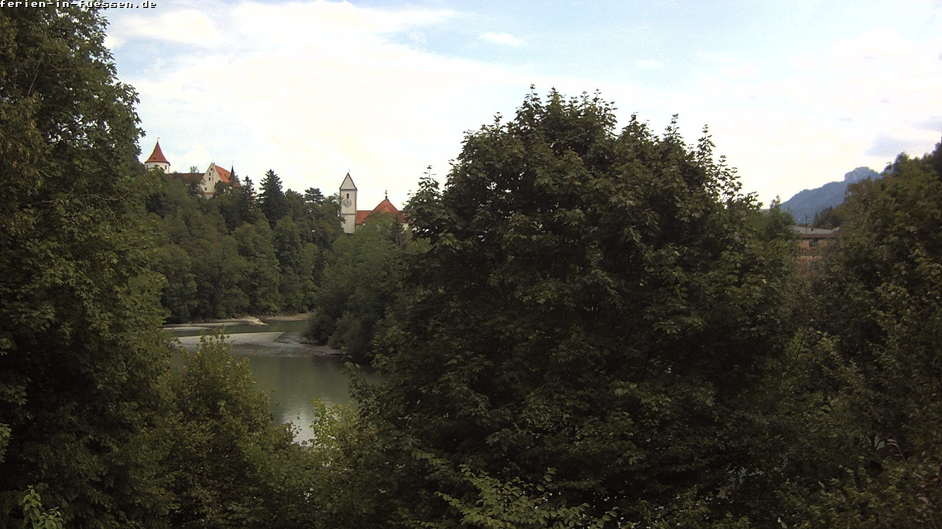 Archiv Foto Webcam Füssen: Blick auf Lech und Hohes Schloss