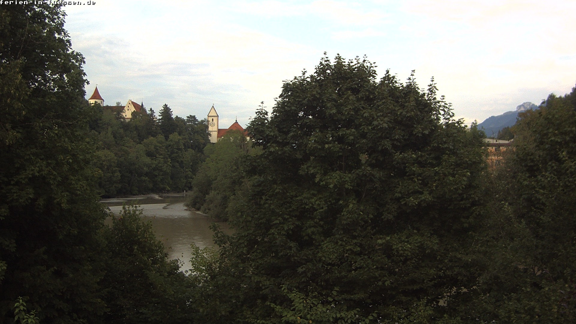 Archiv Foto Webcam Füssen: Blick auf Lech und Hohes Schloss