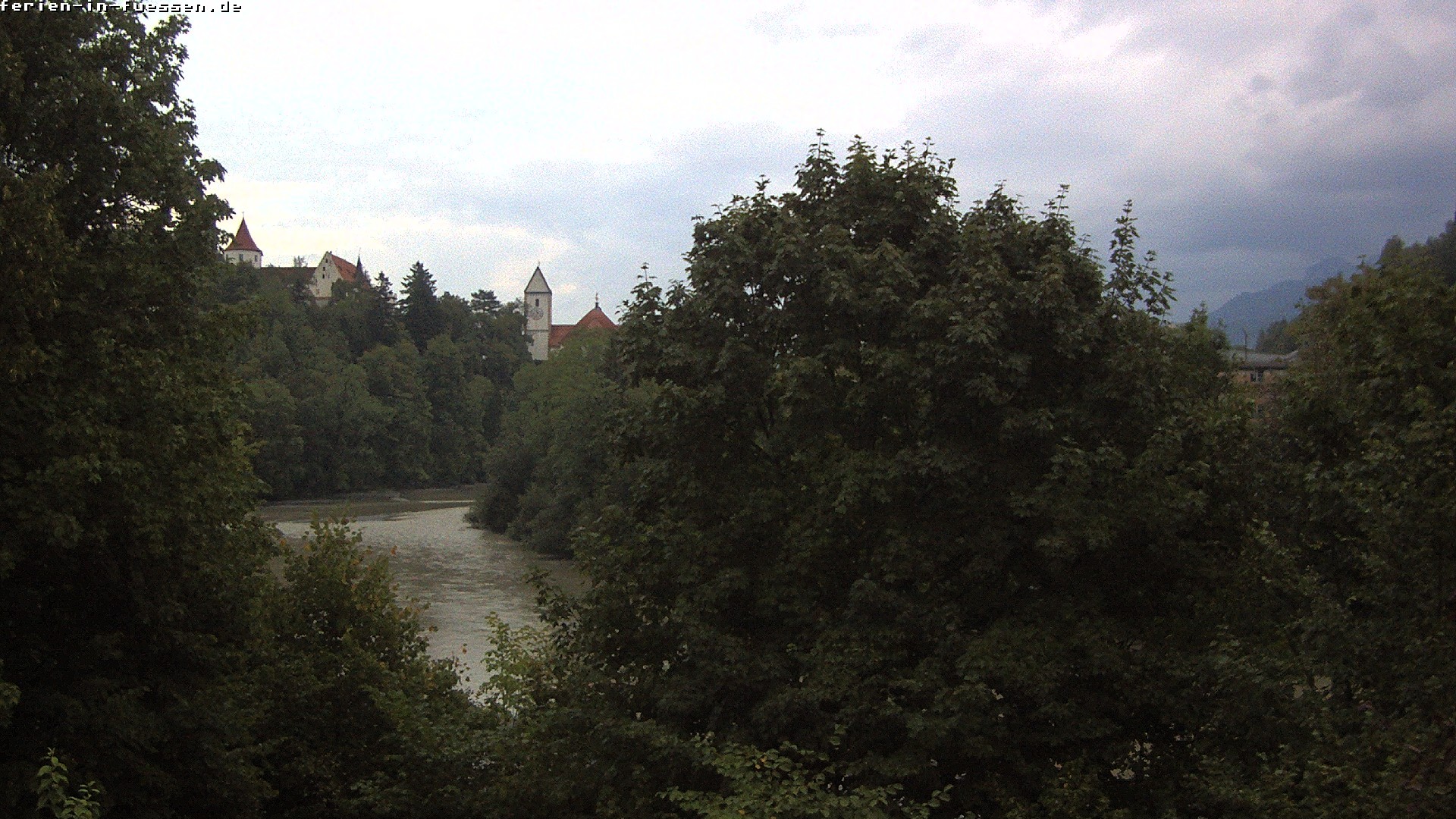 Archiv Foto Webcam Füssen: Blick auf Lech und Hohes Schloss