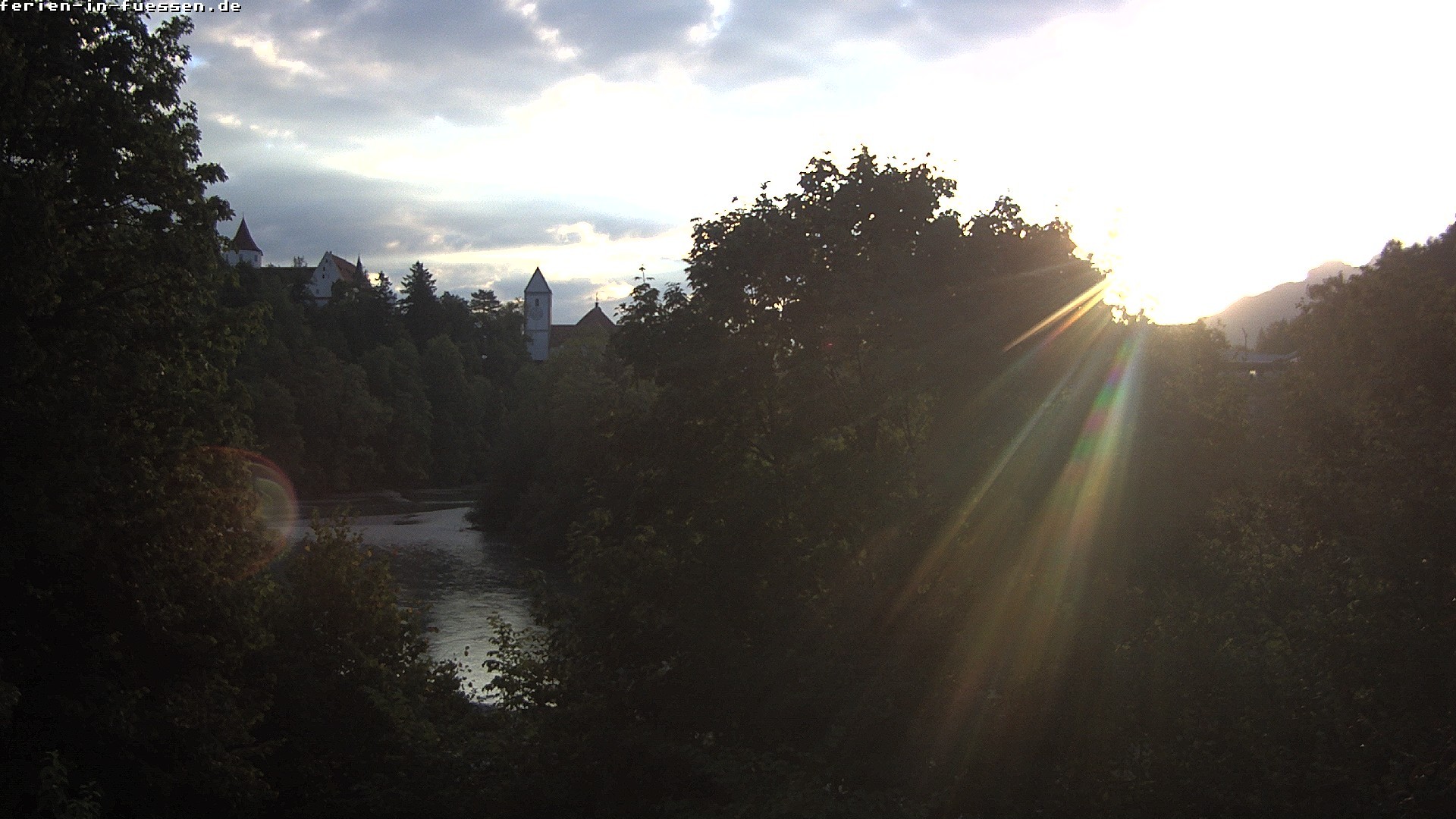 Archiv Foto Webcam Füssen: Blick auf Lech und Hohes Schloss