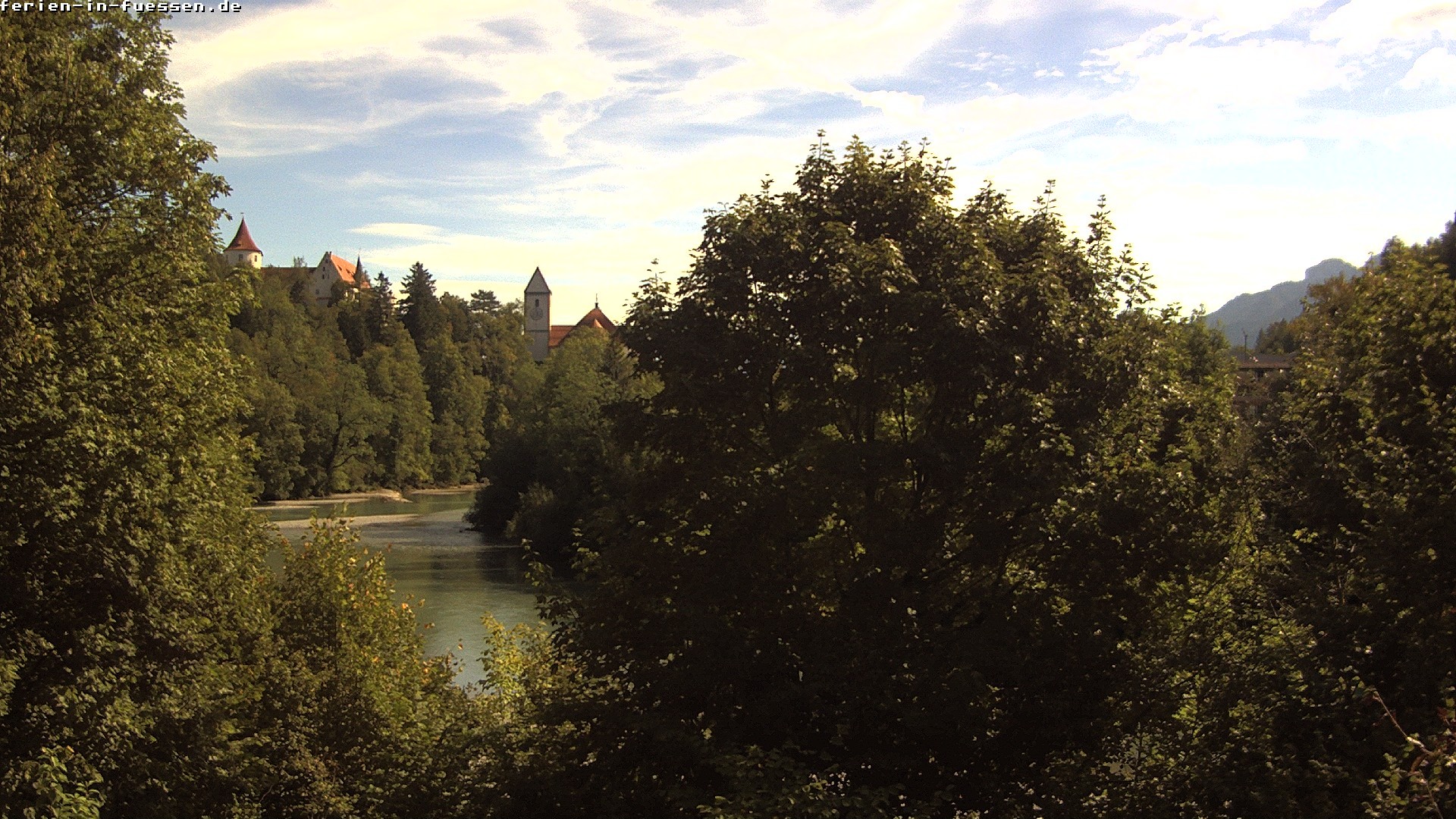Archiv Foto Webcam Füssen: Blick auf Lech und Hohes Schloss