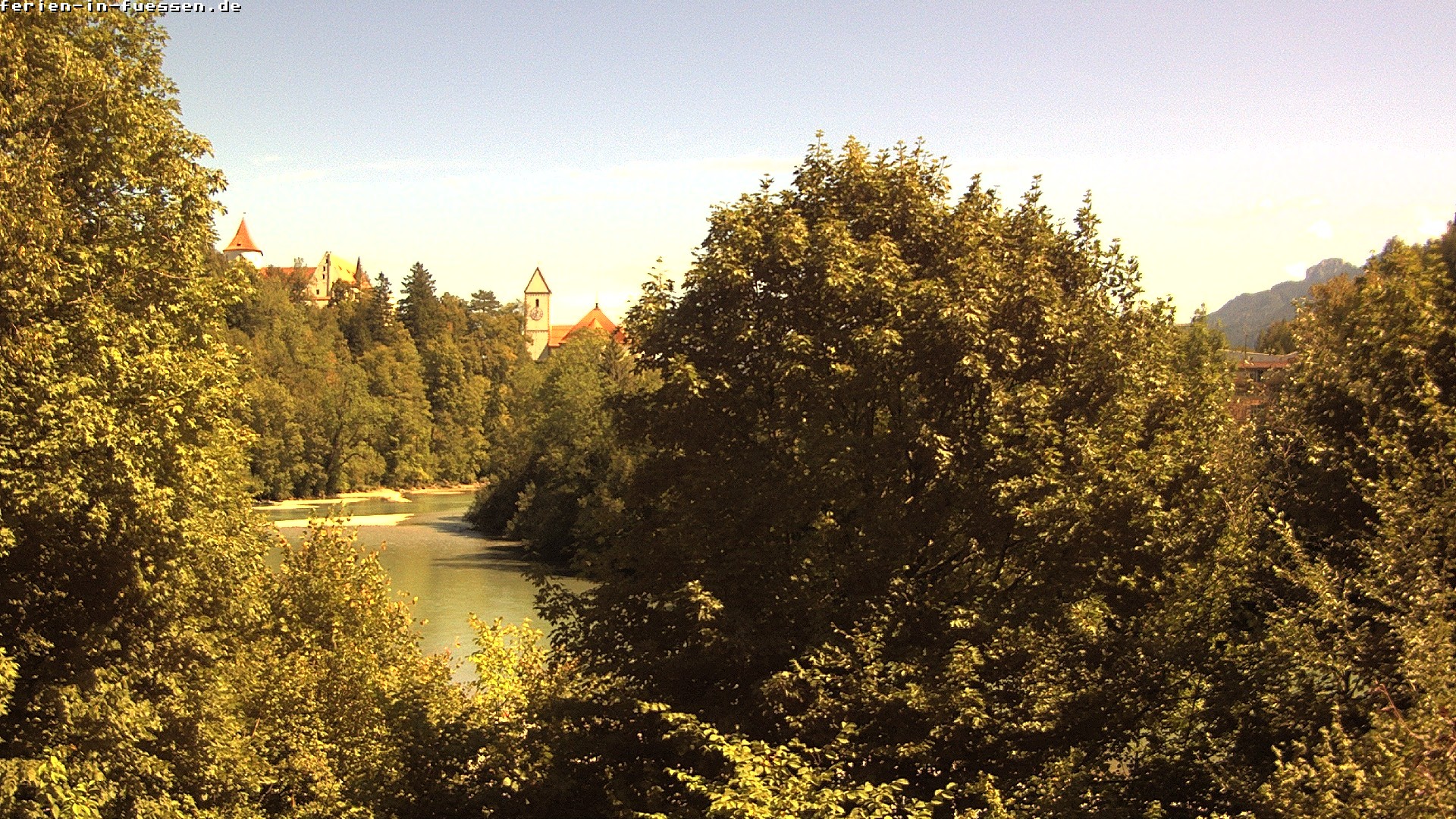 Archiv Foto Webcam Füssen: Blick auf Lech und Hohes Schloss