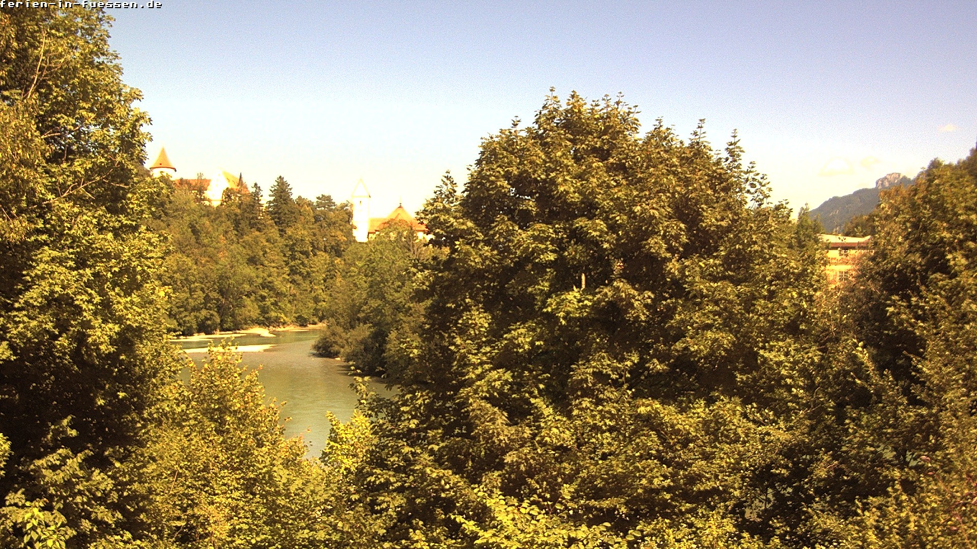 Archiv Foto Webcam Füssen: Blick auf Lech und Hohes Schloss