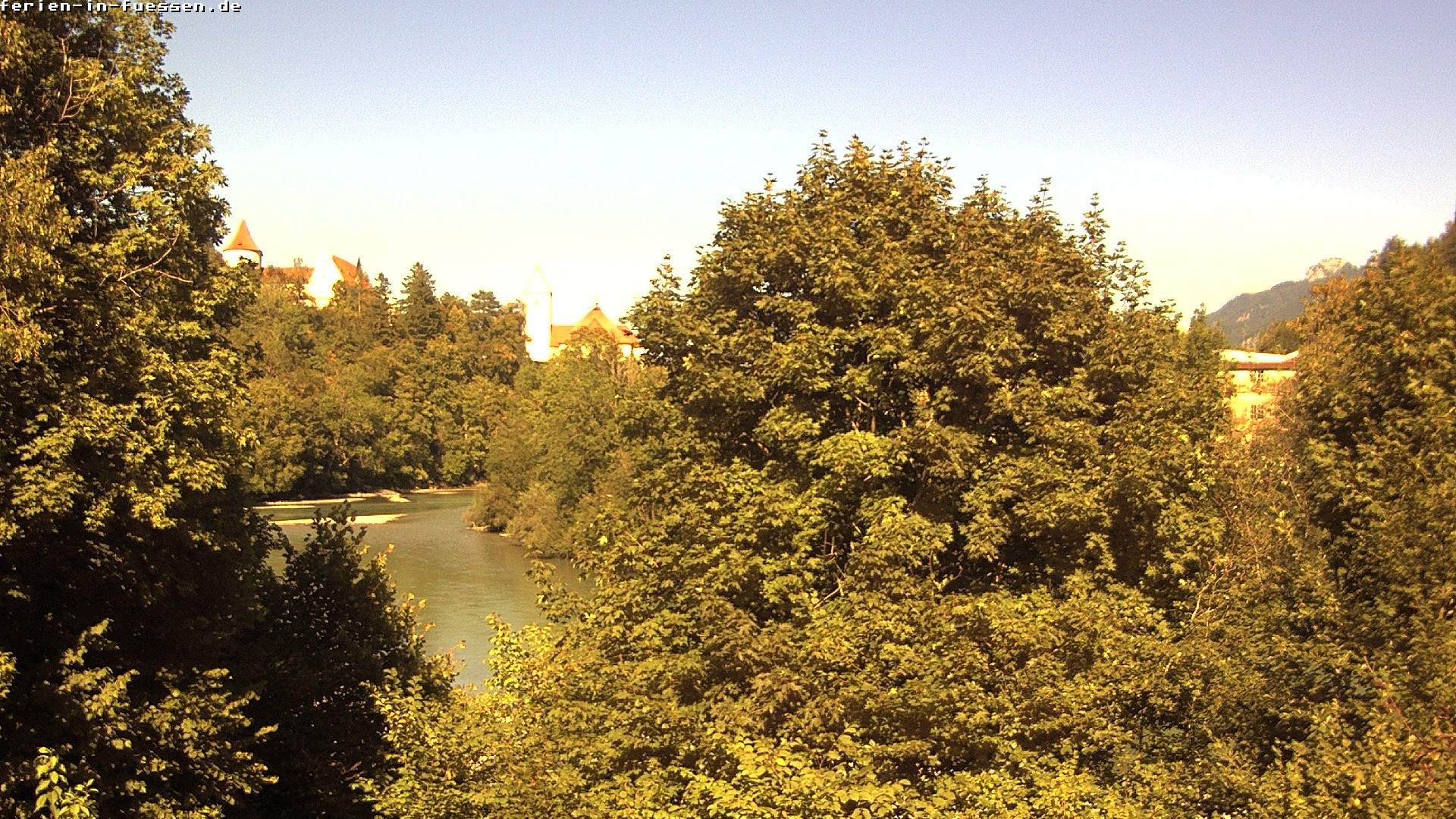 Archiv Foto Webcam Füssen: Blick auf Lech und Hohes Schloss