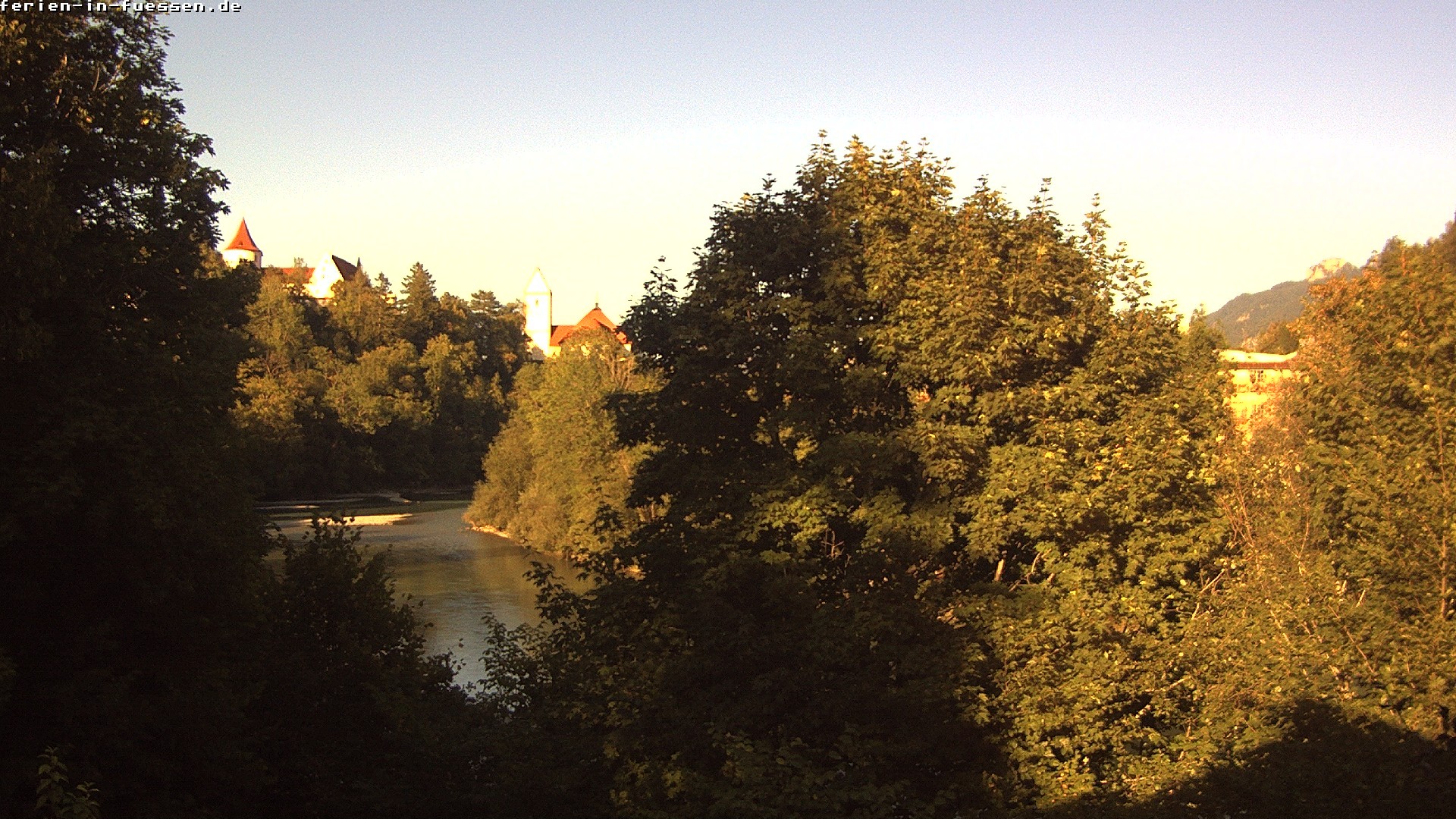 Archiv Foto Webcam Füssen: Blick auf Lech und Hohes Schloss