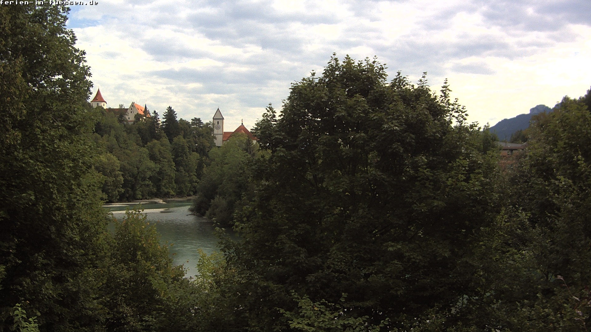 Archiv Foto Webcam Füssen: Blick auf Lech und Hohes Schloss