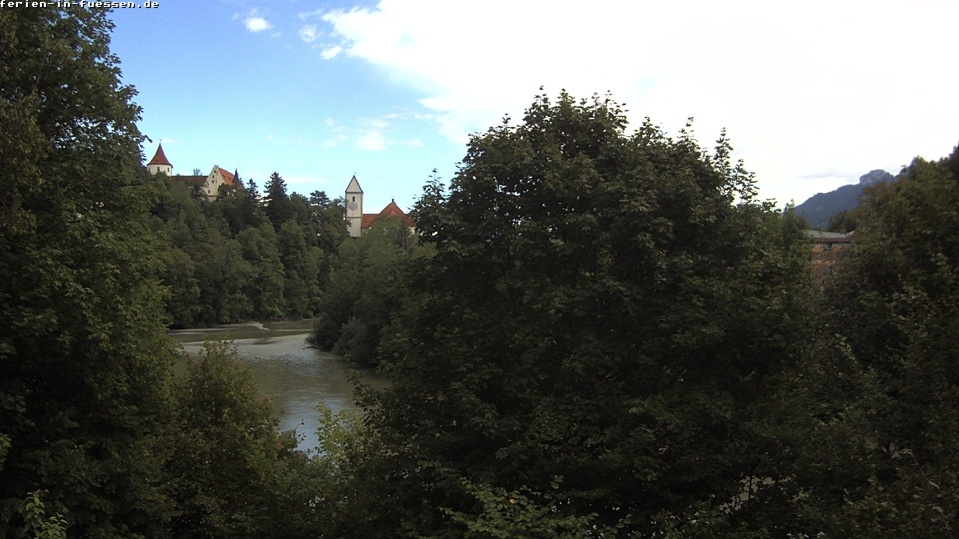 Archiv Foto Webcam Füssen: Blick auf Lech und Hohes Schloss