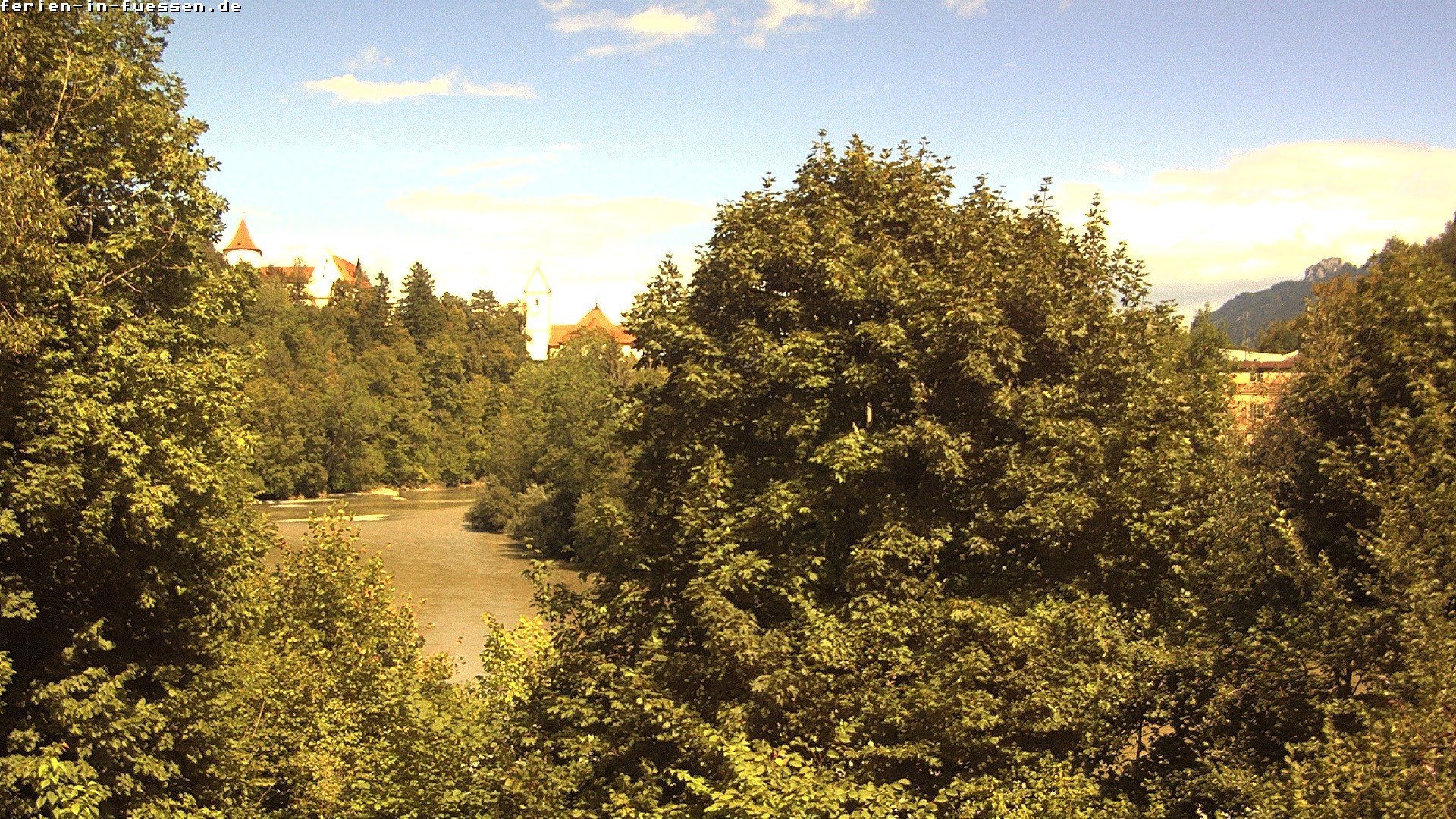 Archiv Foto Webcam Füssen: Blick auf Lech und Hohes Schloss