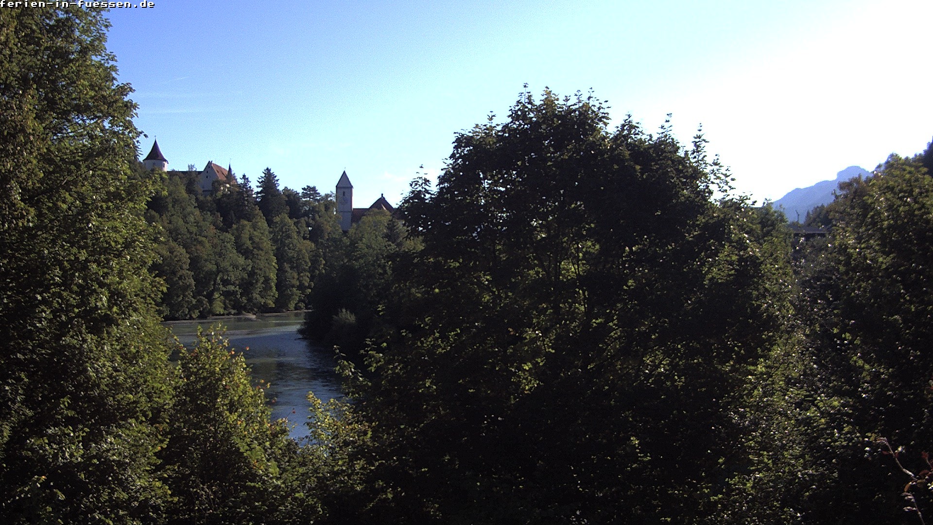 Archiv Foto Webcam Füssen: Blick auf Lech und Hohes Schloss