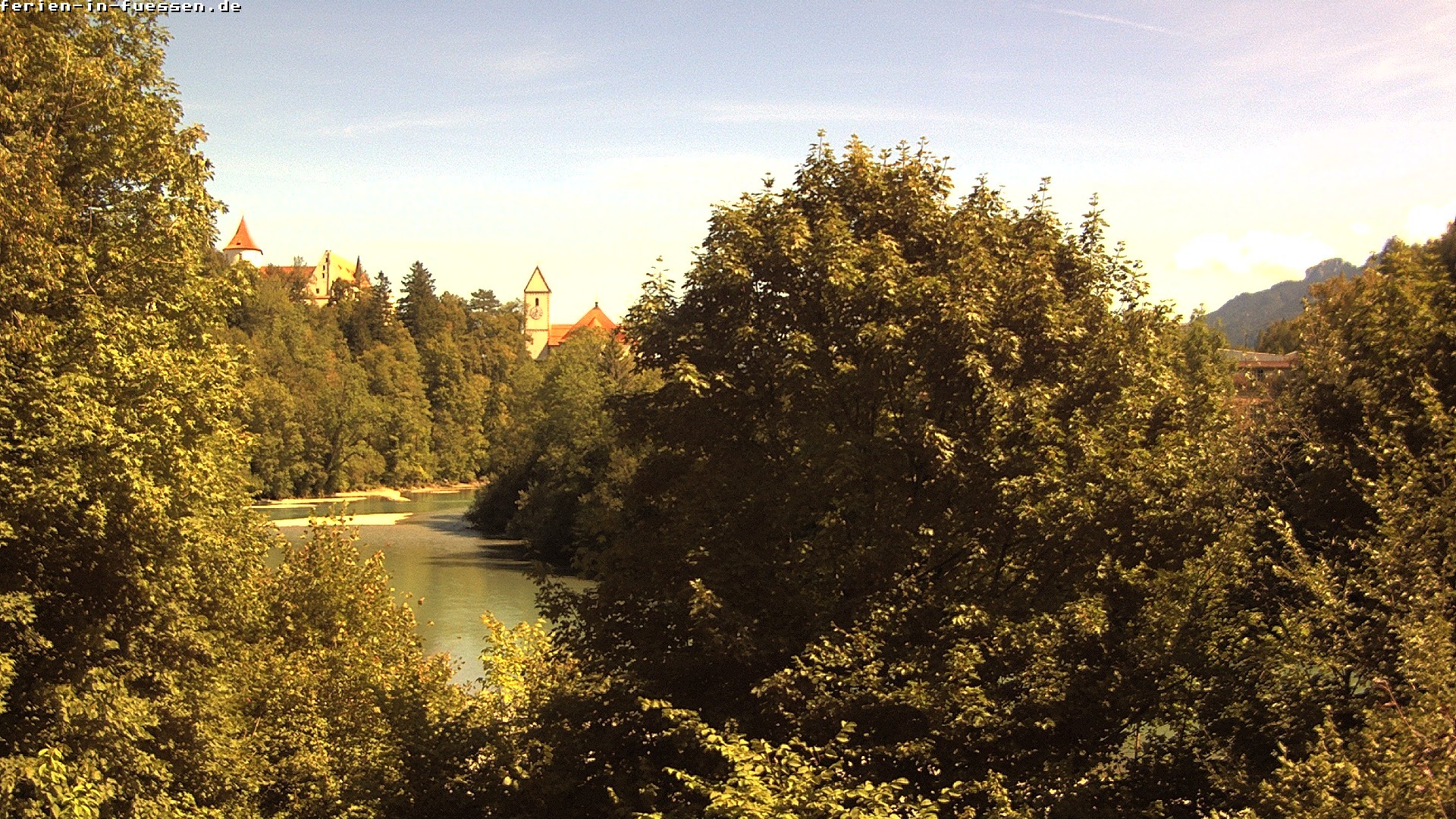 Archiv Foto Webcam Füssen: Blick auf Lech und Hohes Schloss