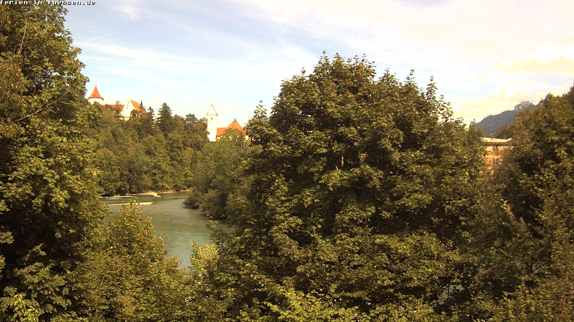 Archiv Foto Webcam Füssen: Blick auf Lech und Hohes Schloss
