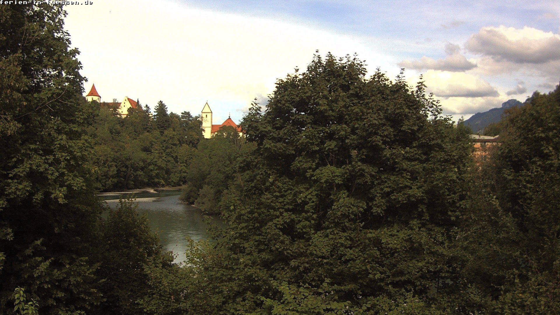 Archiv Foto Webcam Füssen: Blick auf Lech und Hohes Schloss