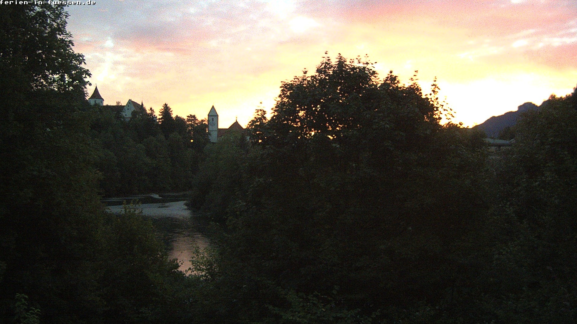 Archiv Foto Webcam Füssen: Blick auf Lech und Hohes Schloss