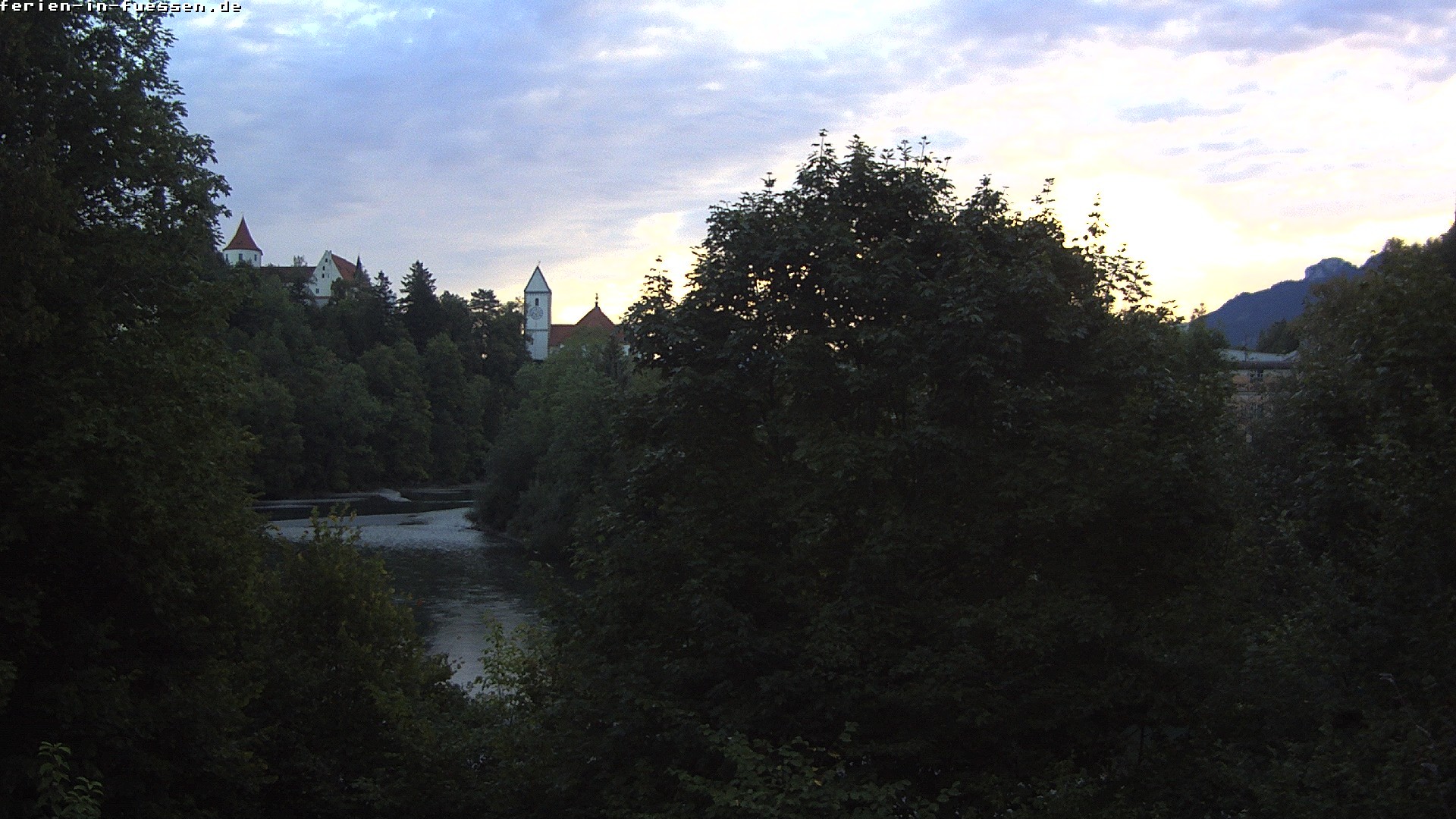 Archiv Foto Webcam Füssen: Blick auf Lech und Hohes Schloss