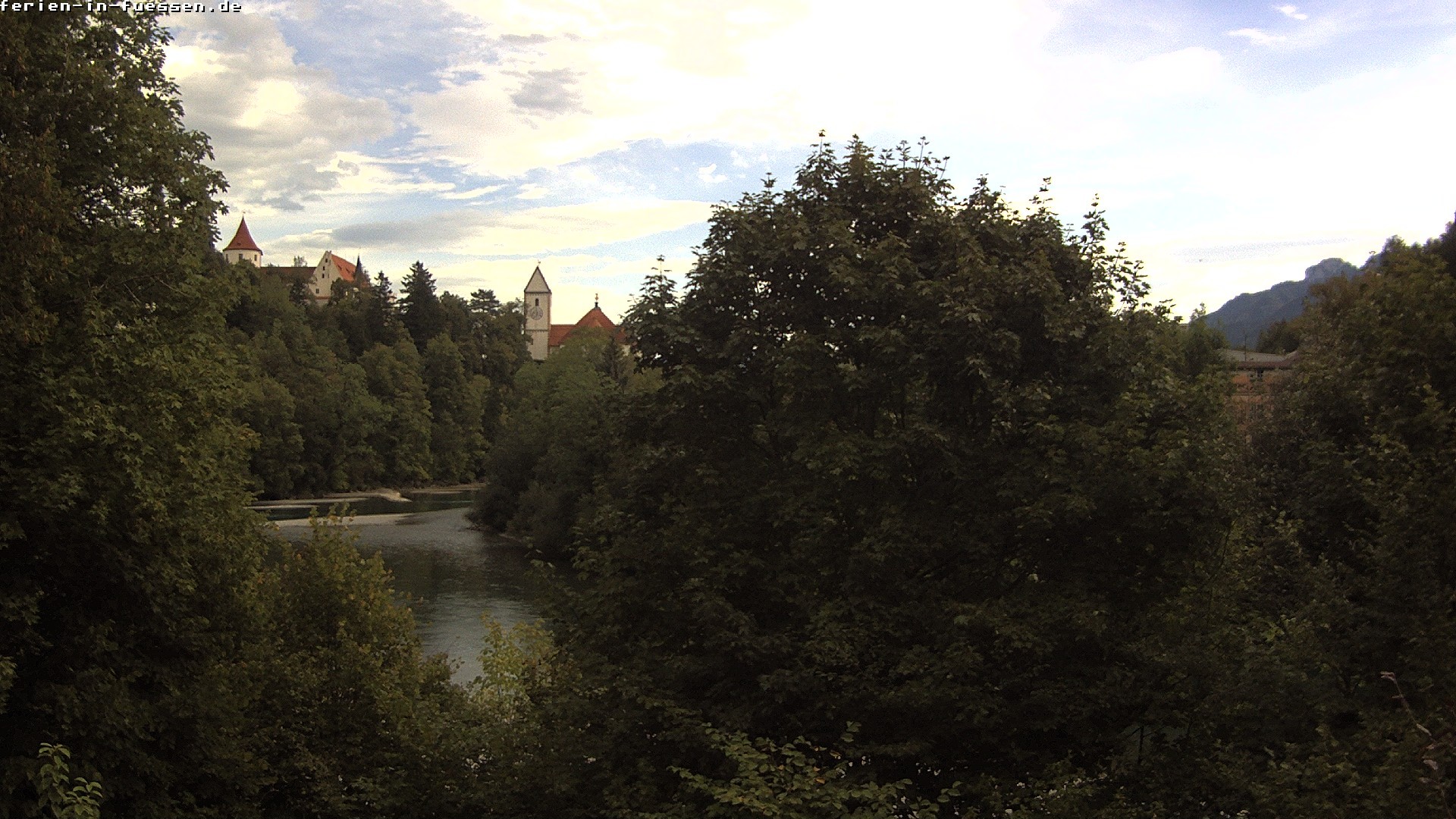 Archiv Foto Webcam Füssen: Blick auf Lech und Hohes Schloss