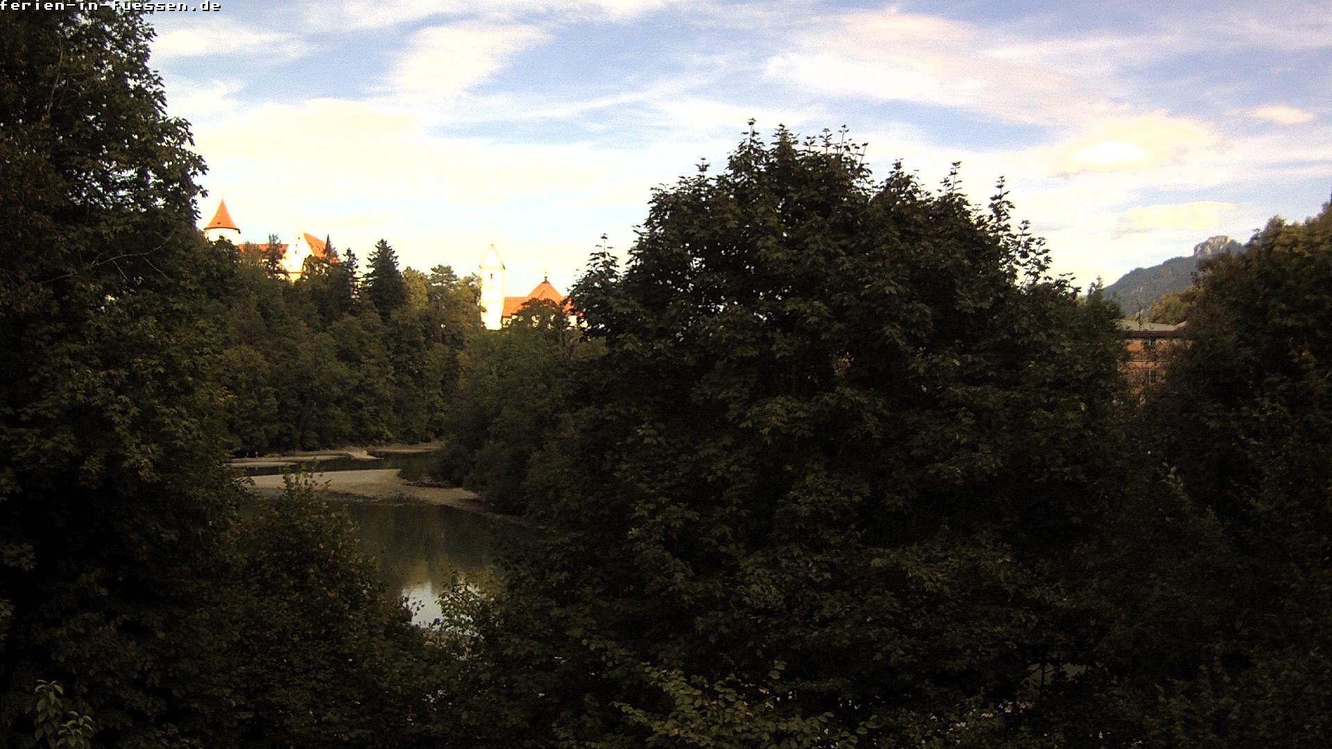 Archiv Foto Webcam Füssen: Blick auf Lech und Hohes Schloss
