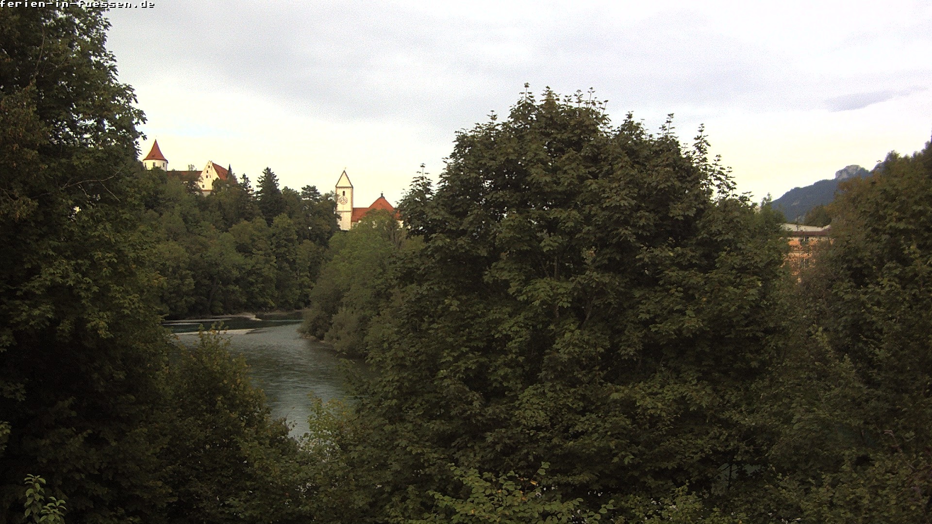 Archiv Foto Webcam Füssen: Blick auf Lech und Hohes Schloss