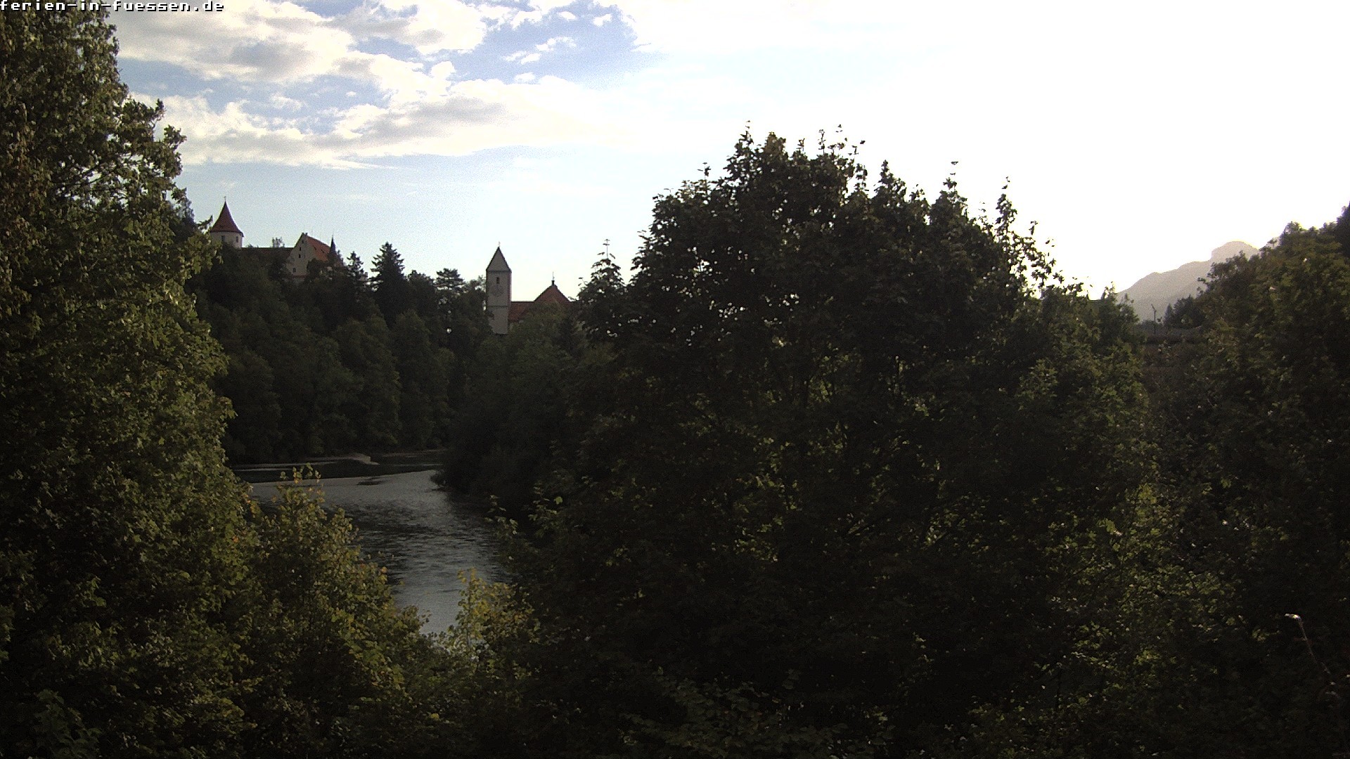 Archiv Foto Webcam Füssen: Blick auf Lech und Hohes Schloss