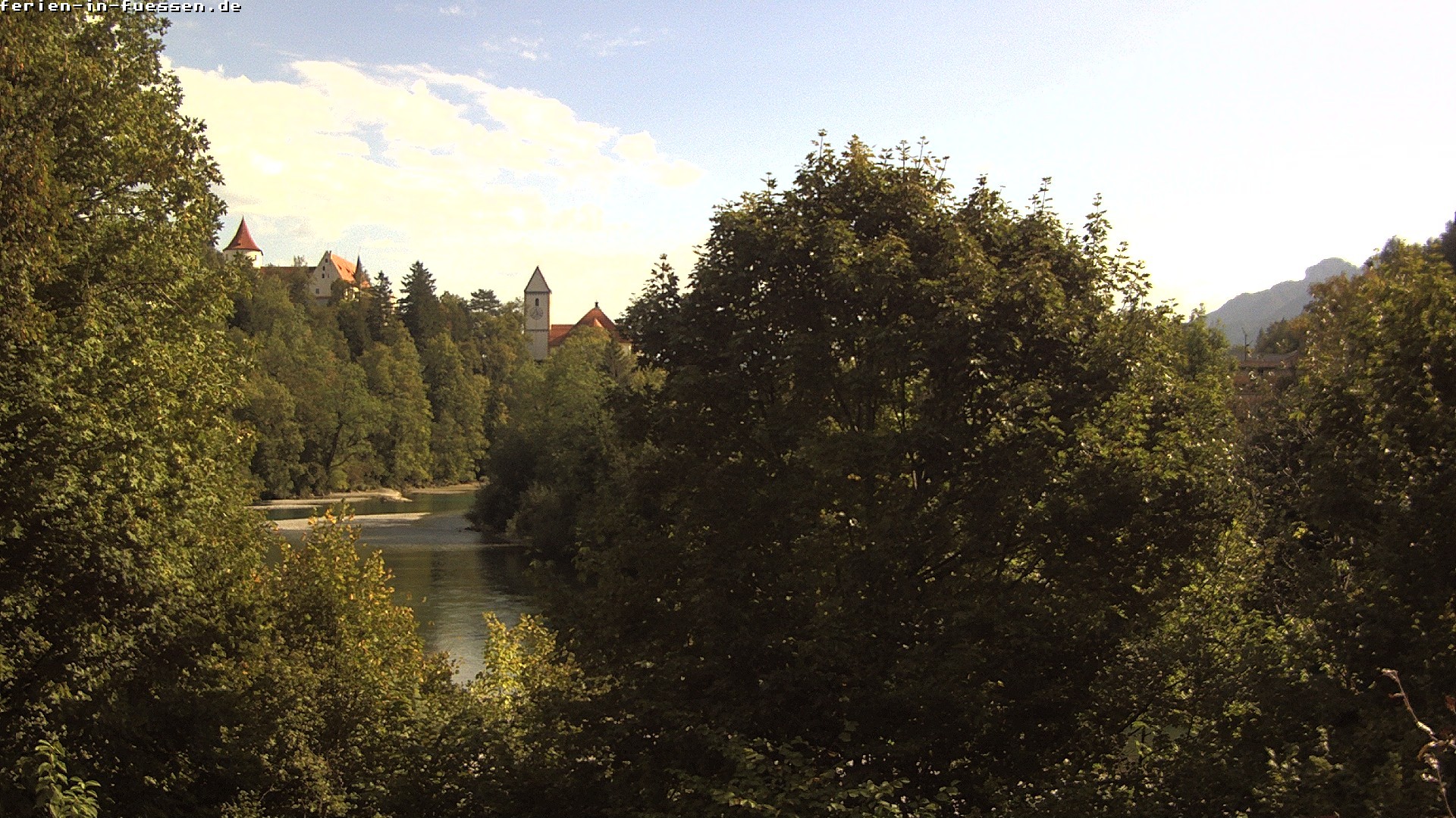 Archiv Foto Webcam Füssen: Blick auf Lech und Hohes Schloss