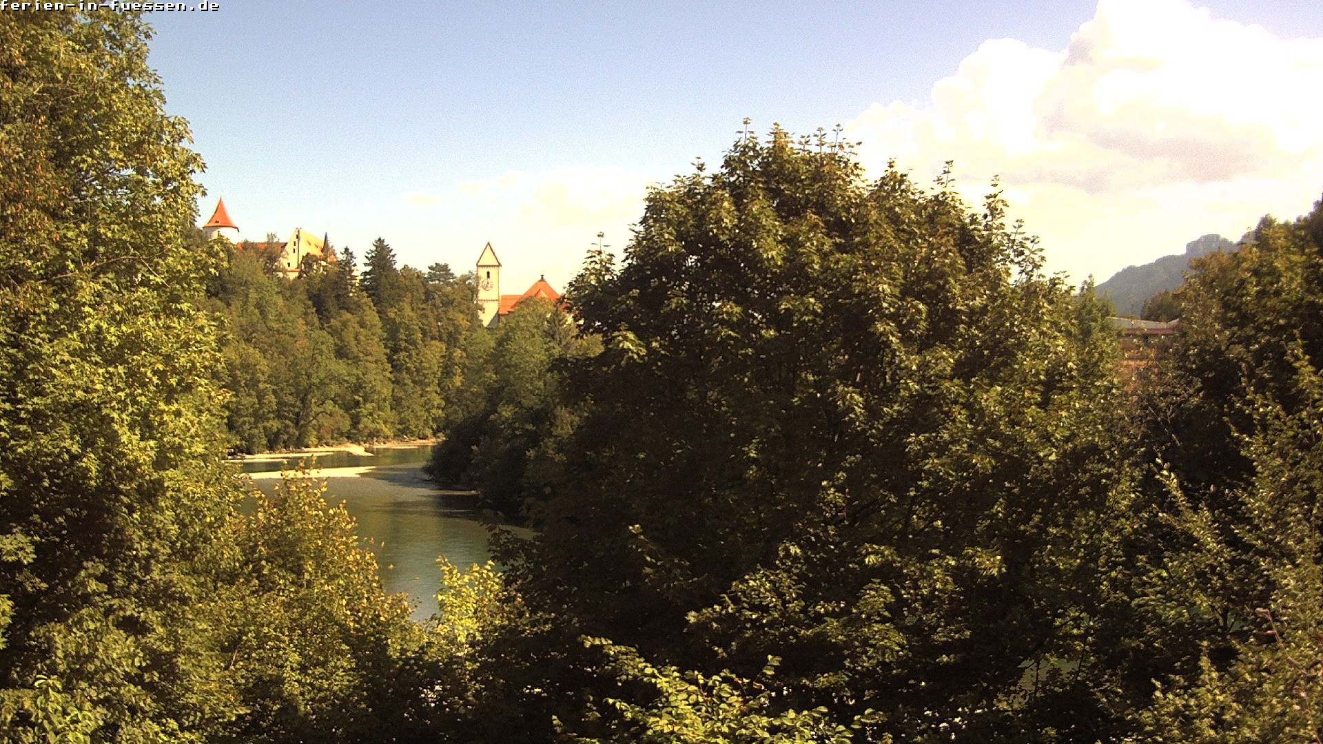 Archiv Foto Webcam Füssen: Blick auf Lech und Hohes Schloss