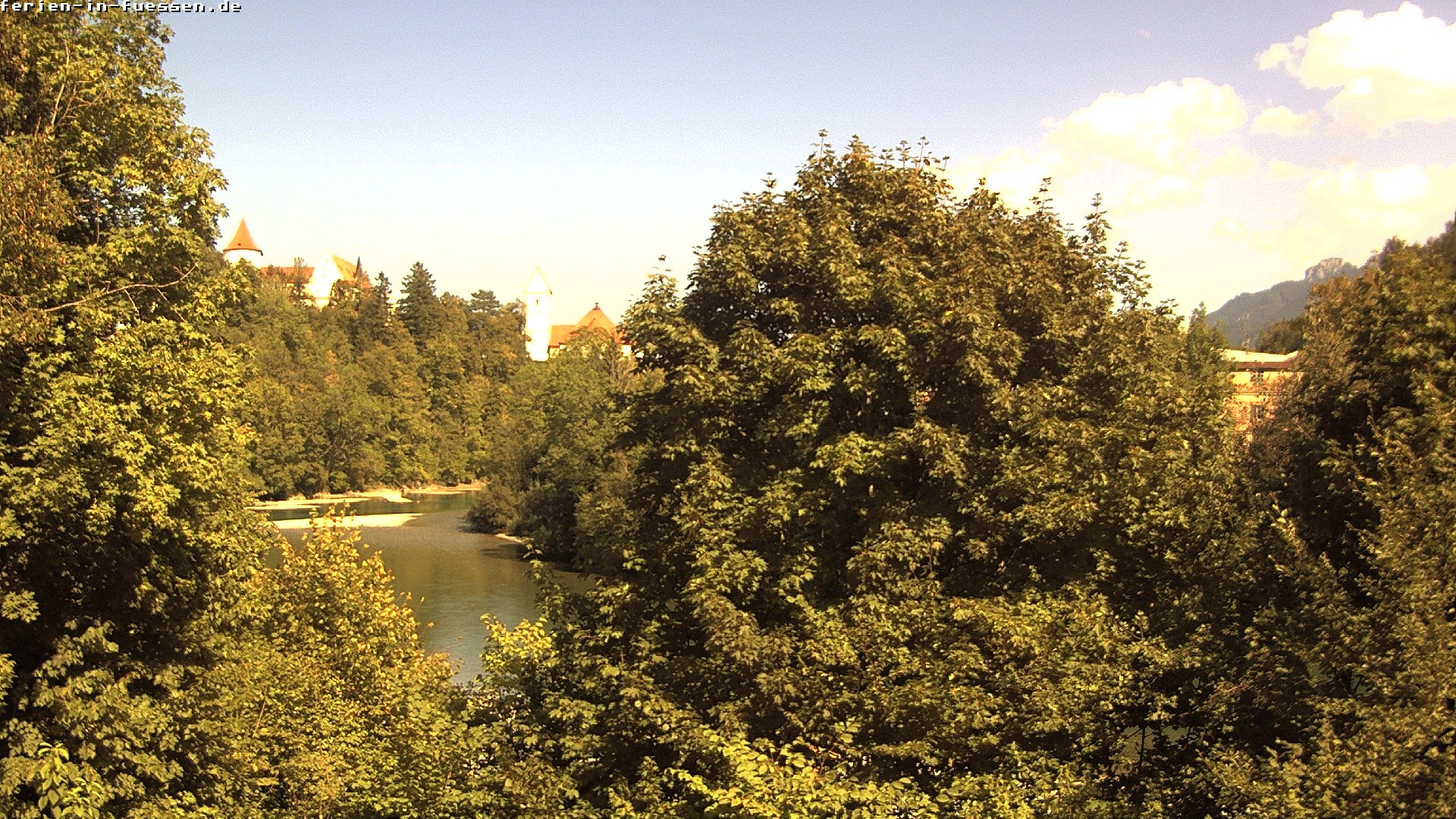 Archiv Foto Webcam Füssen: Blick auf Lech und Hohes Schloss