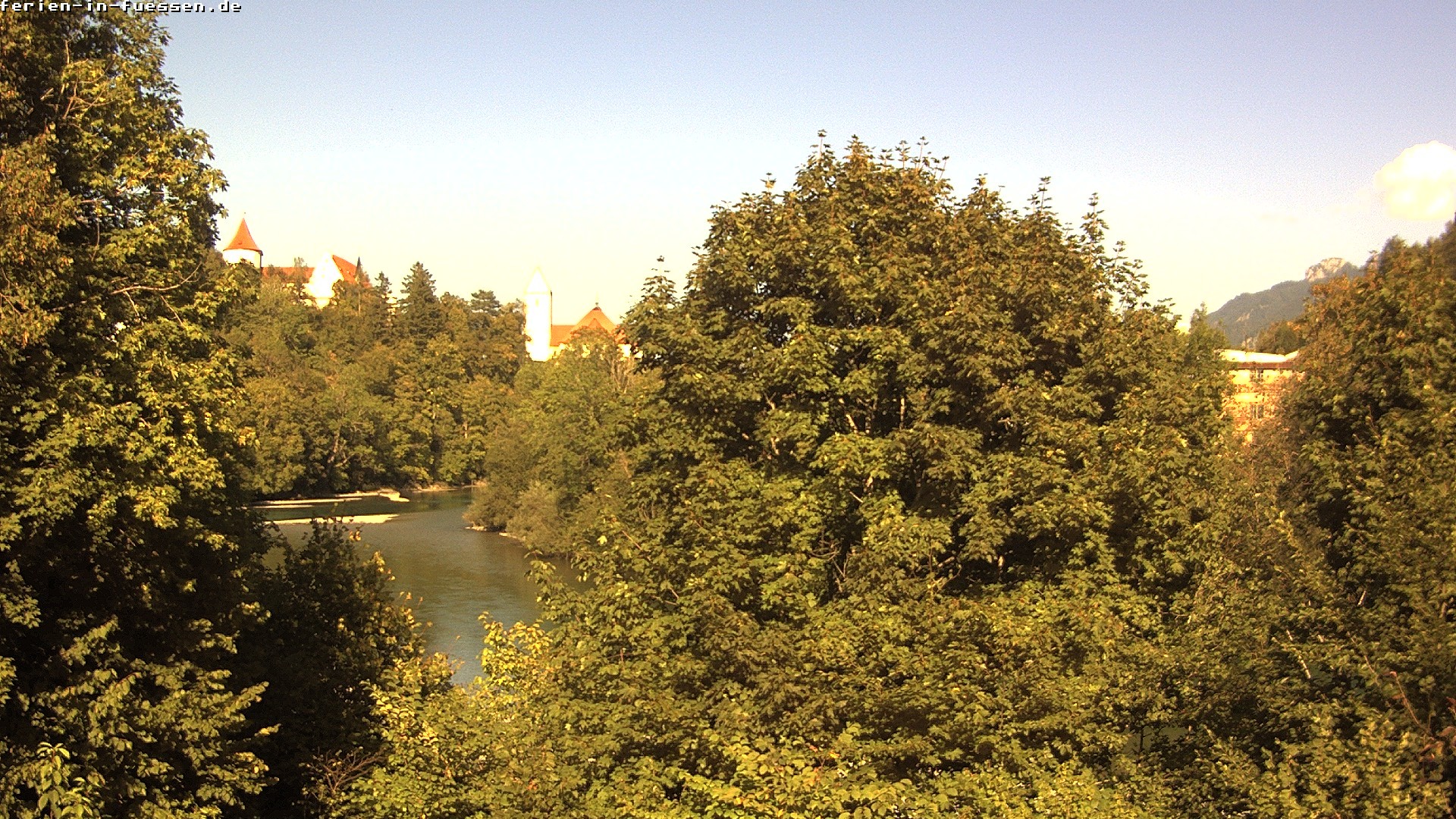 Archiv Foto Webcam Füssen: Blick auf Lech und Hohes Schloss