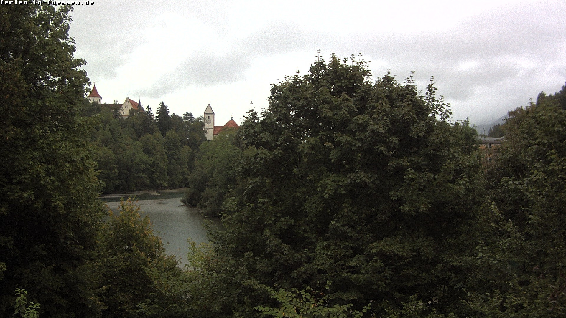 Archiv Foto Webcam Füssen: Blick auf Lech und Hohes Schloss